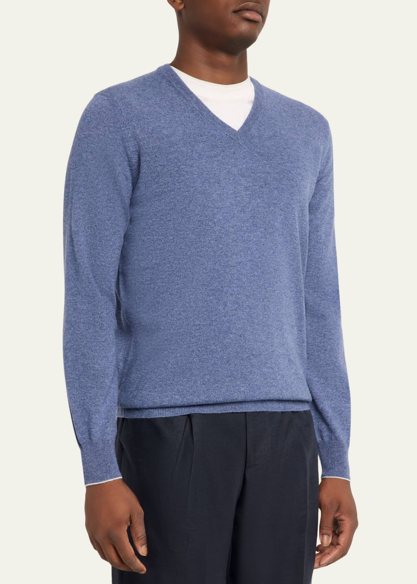 Brunello Cucinelli Men's Cashmere Knit V-Neck Sweater - Bergdorf