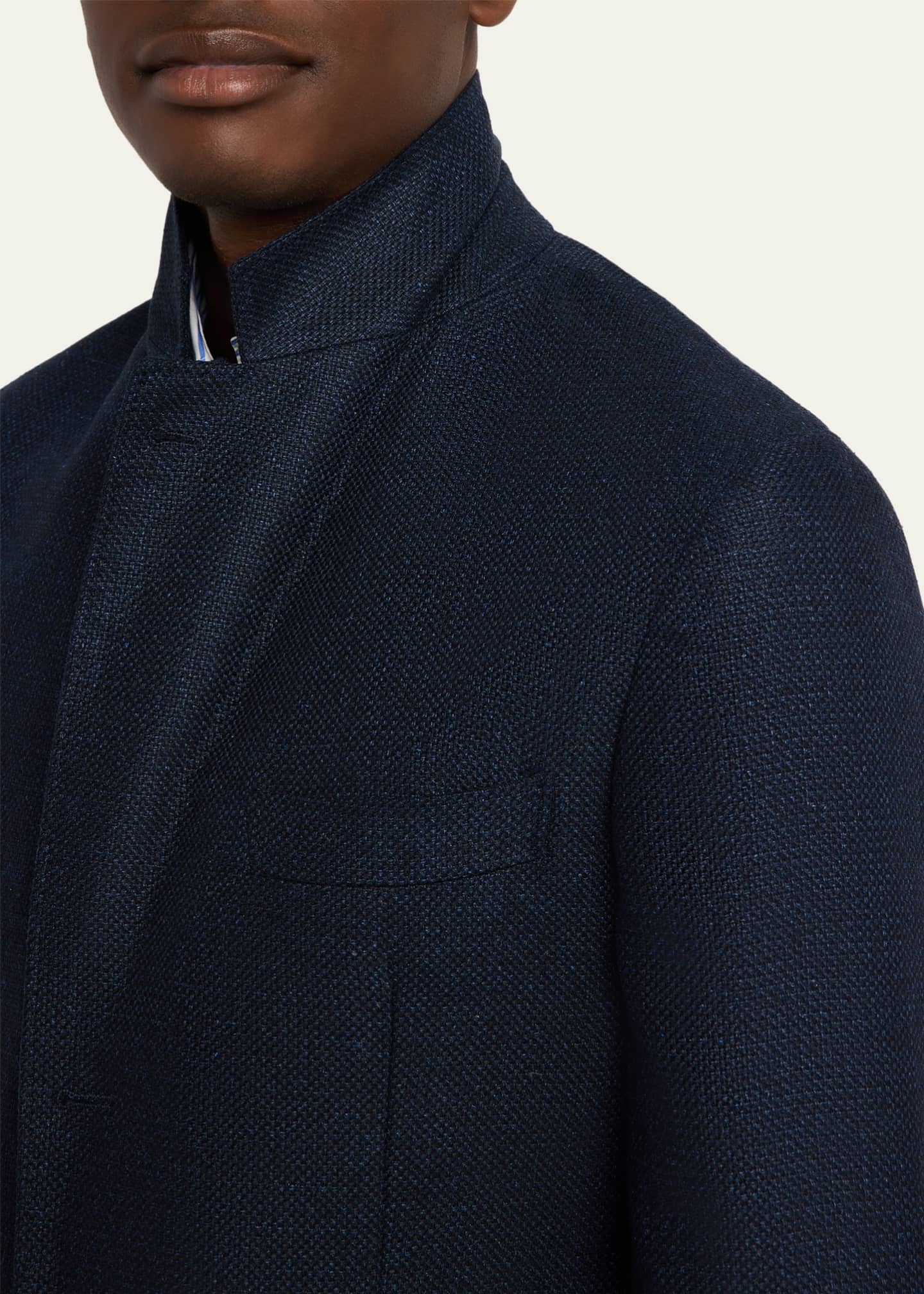 Brunello Cucinelli Men's Linen and Wool Single-Breasted Jacket