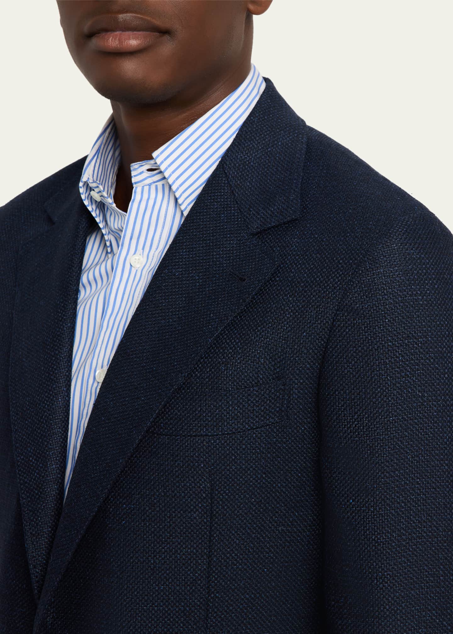 Brunello Cucinelli Men's Linen and Wool Single-Breasted Jacket