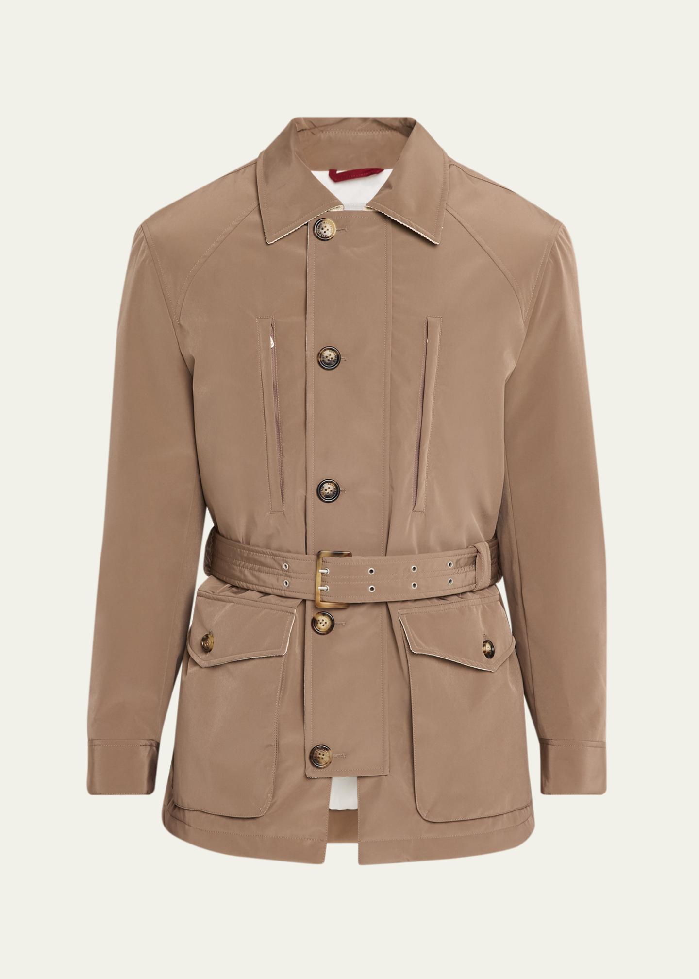 Brunello Cucinelli Men's Water-Resistant Padded Safari Jacket with