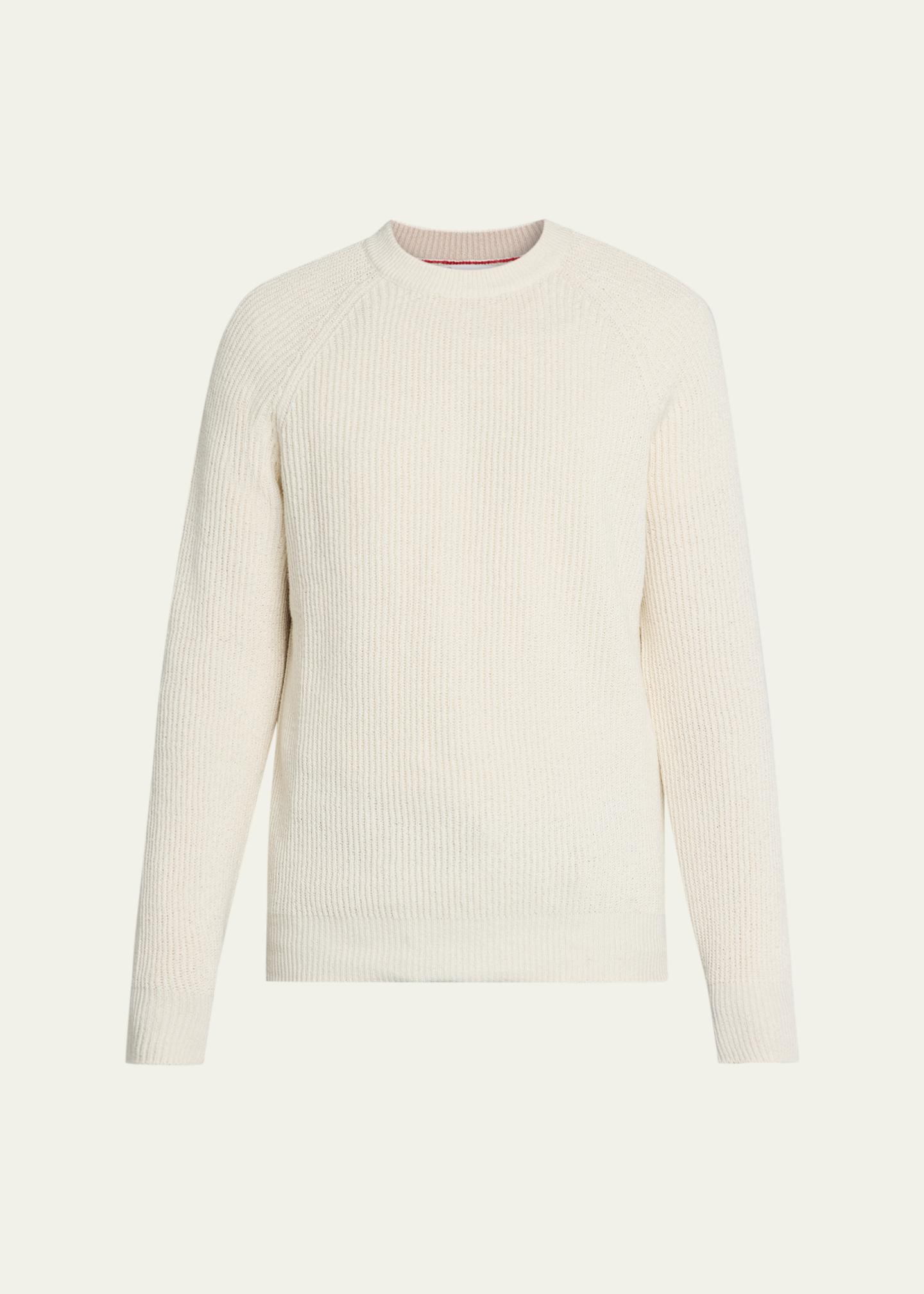 Brunello Cucinelli Men's Cotton Rib Crewneck Sweater - Bergdorf
