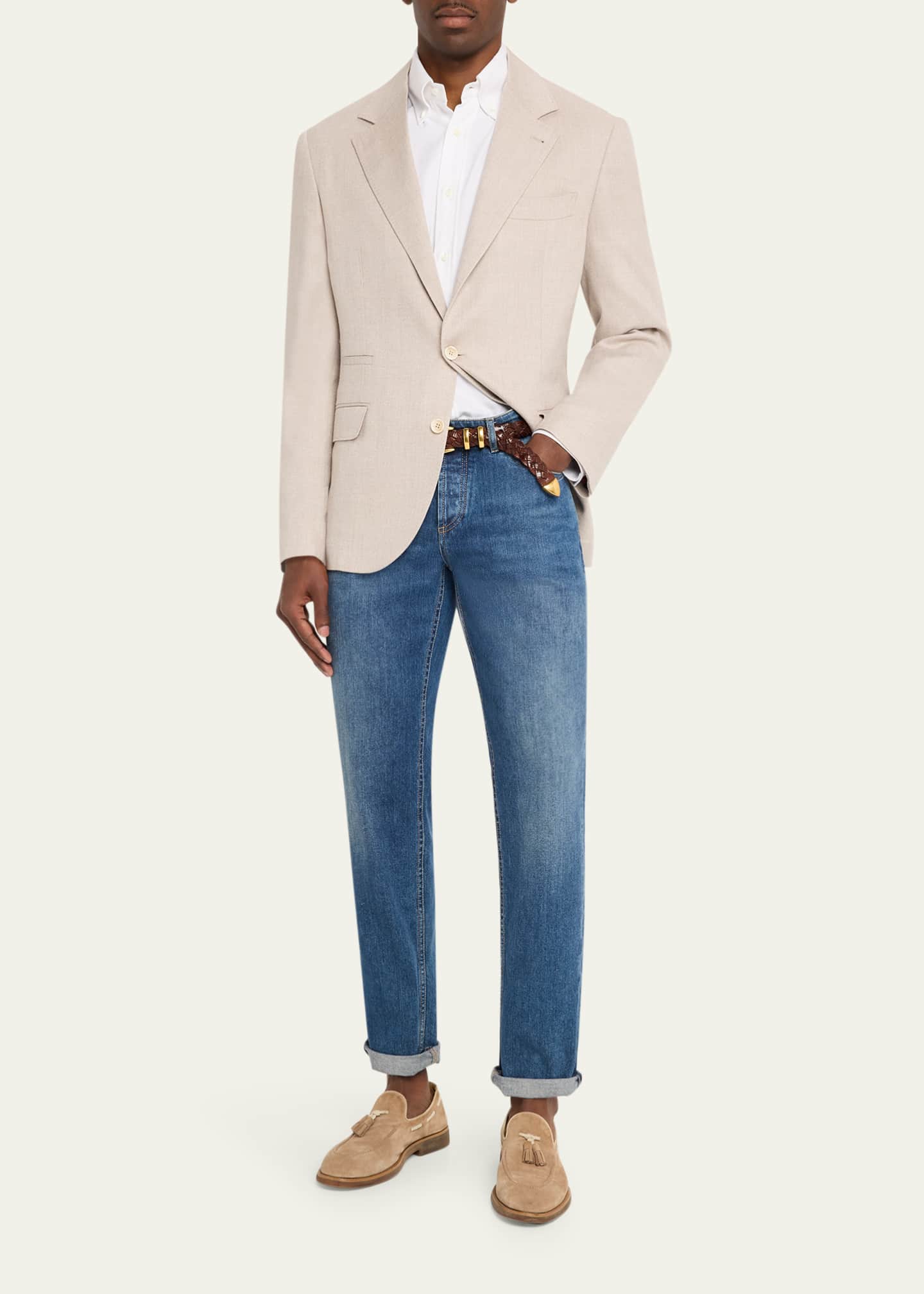 BRUNELLO CUCINELLI リネン ダブルブレステッド ジャケット44 Brunello Cucinelli Linen Suit Jacket - Bergdorf Goodman