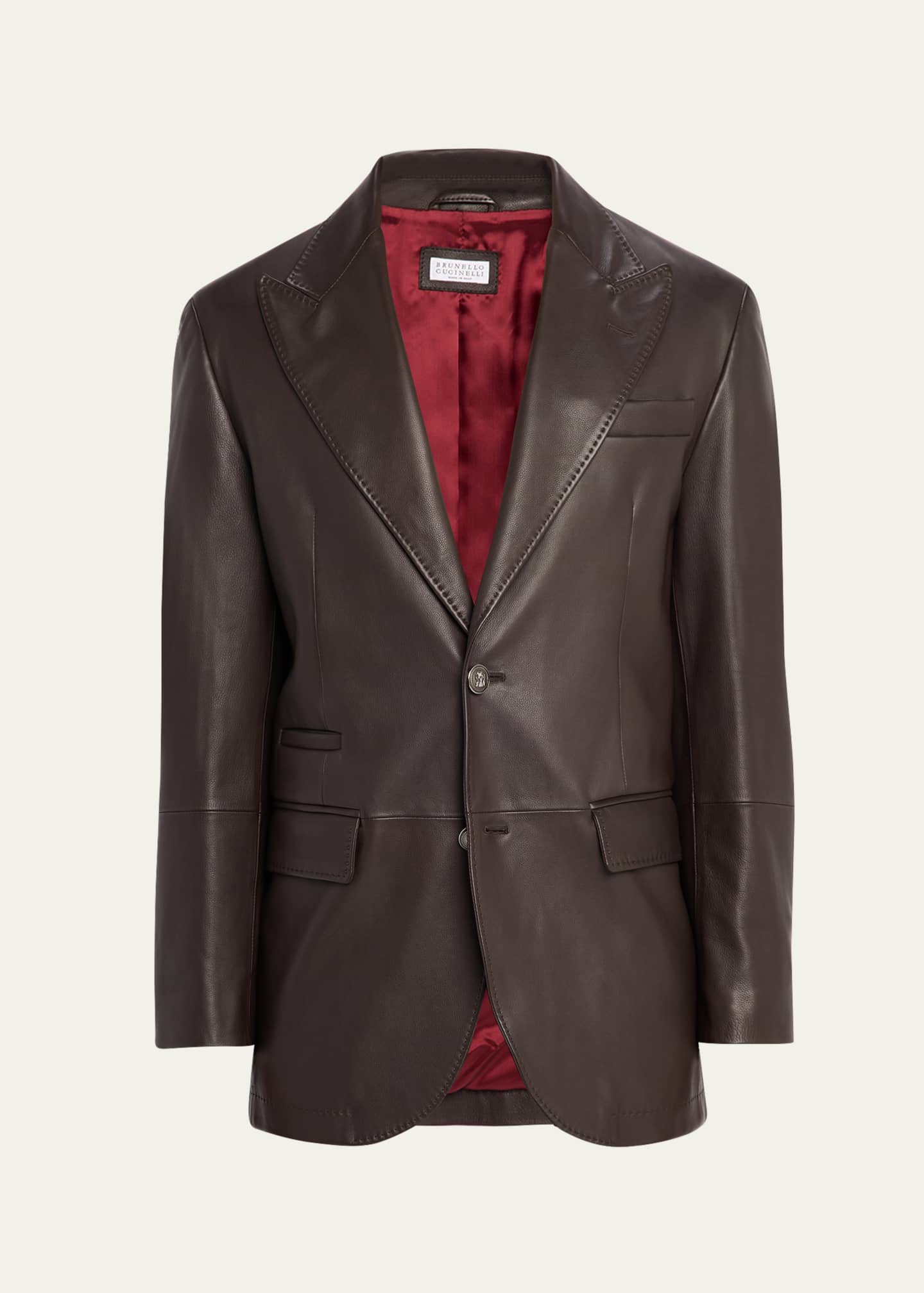 BRUNELLO CUCINELLI テーラードジャケット S ビジュー Brunello Cucinelli Men's Matte Calfskin Peak Lapel Blazer