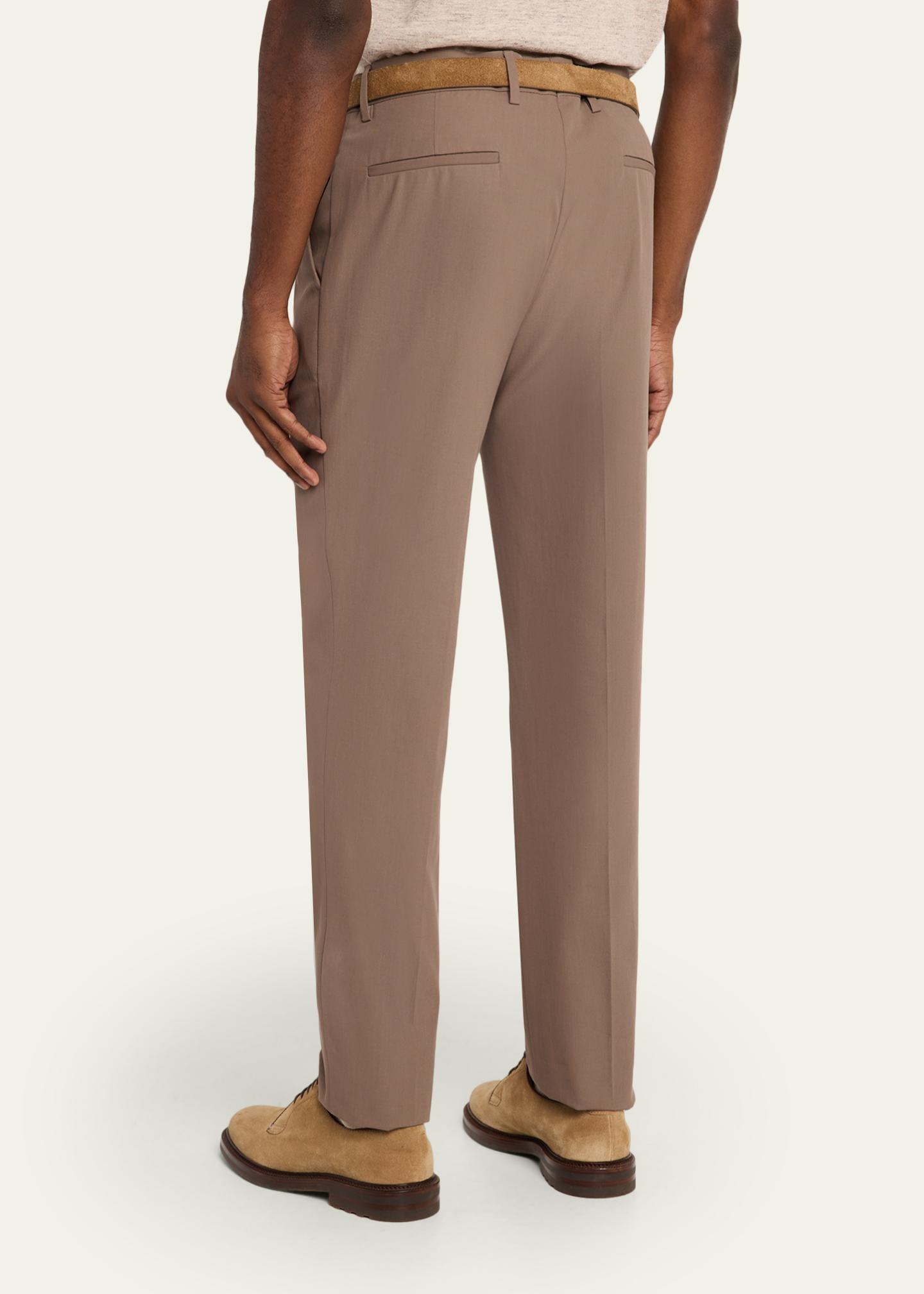 Brunello Cucinelli Men's Cotton Classic-Fit Pleated Pants