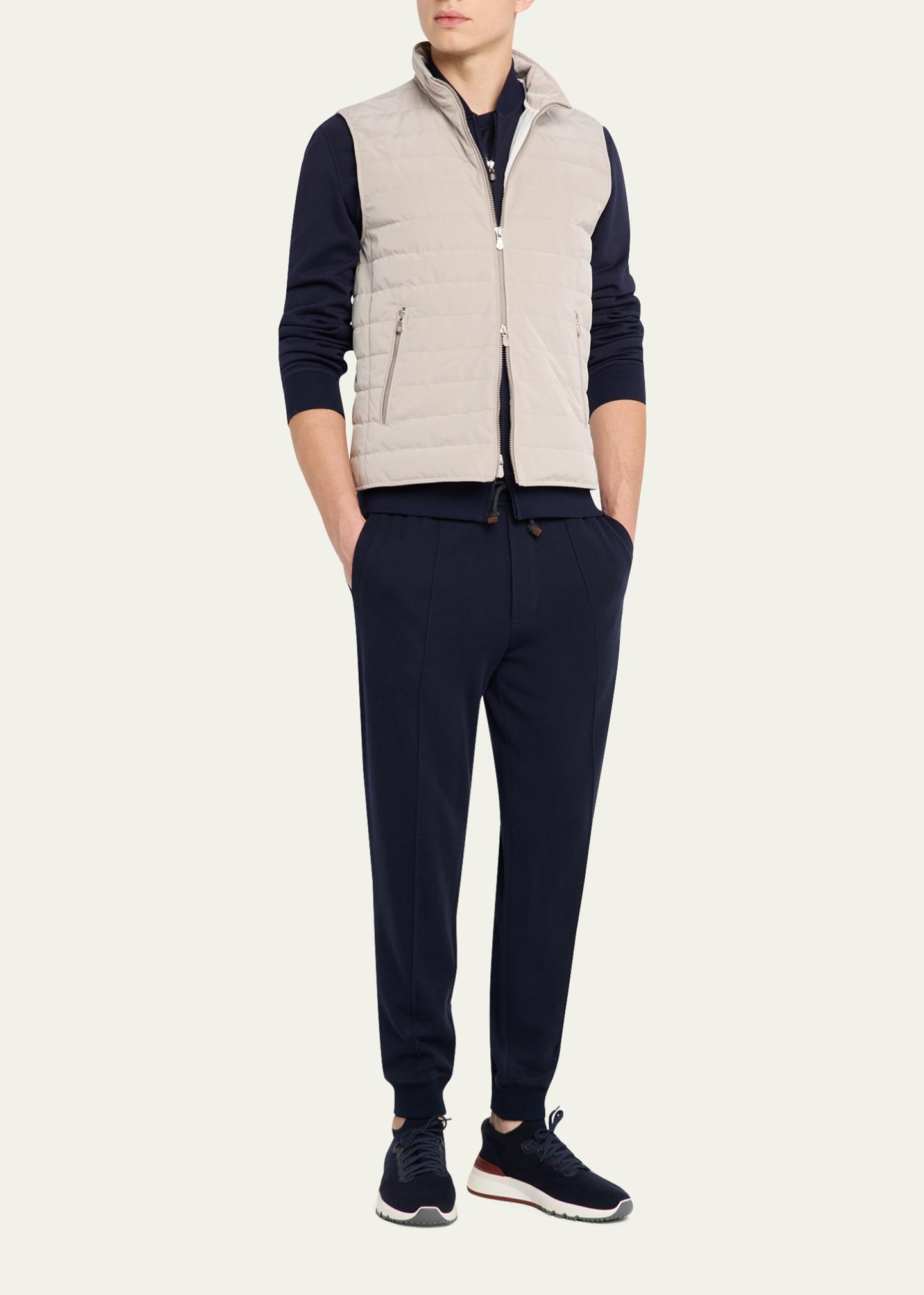 Brunello Cucinelli Men's Bonded Nylon Down Vest - Bergdorf Goodman