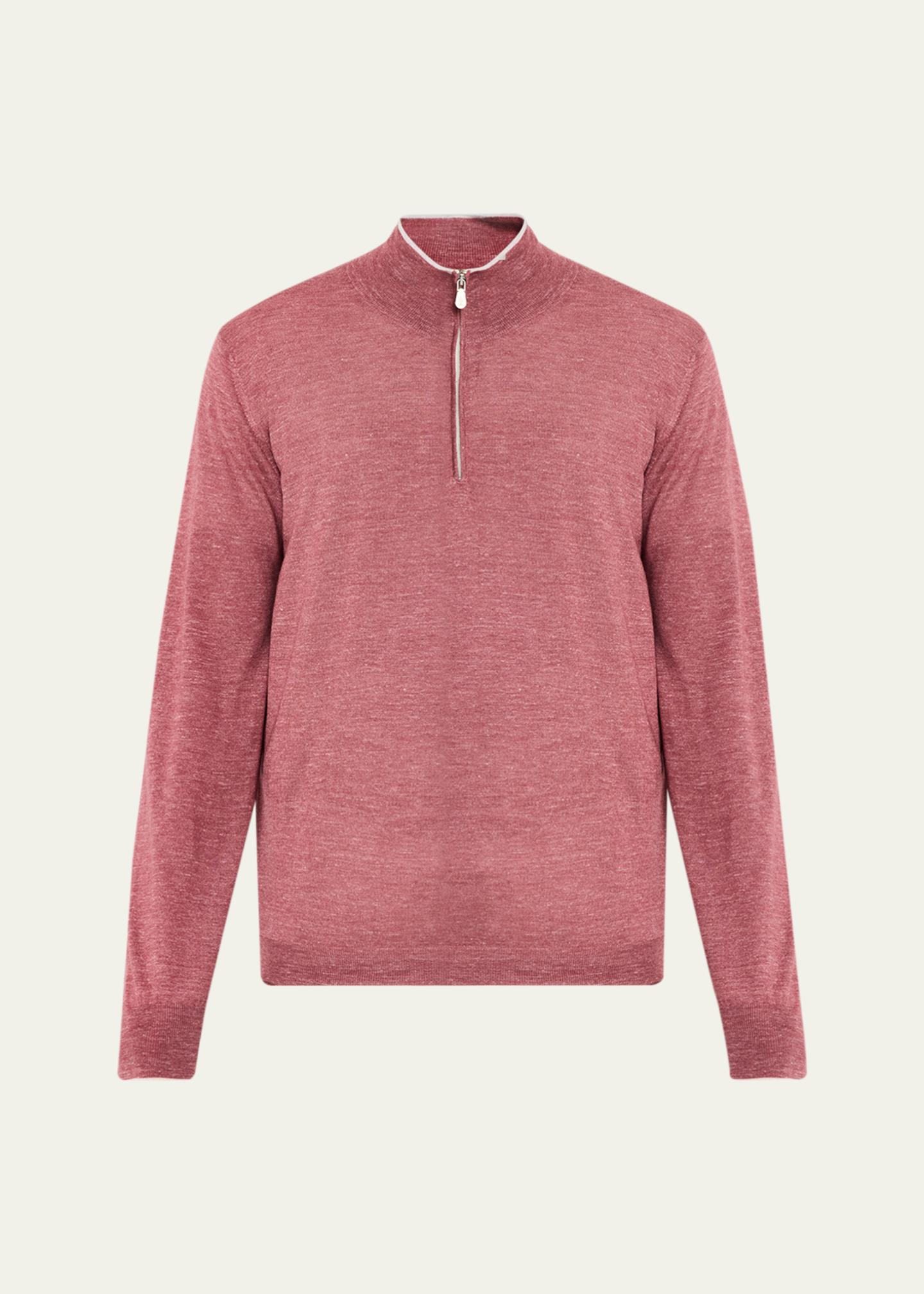 Brunello Cucinelli Men's Cashmere Knit Quarter-Zip Sweater
