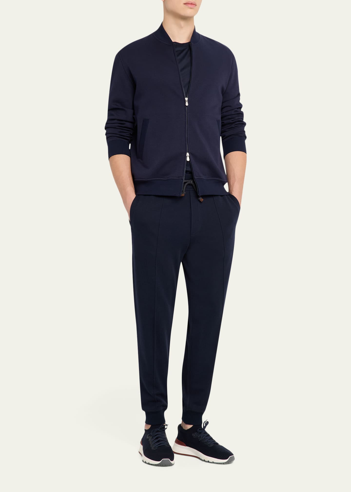 Brunello Cucinelli Men's Cotton Full-Zip Cardigan Sweatshirt