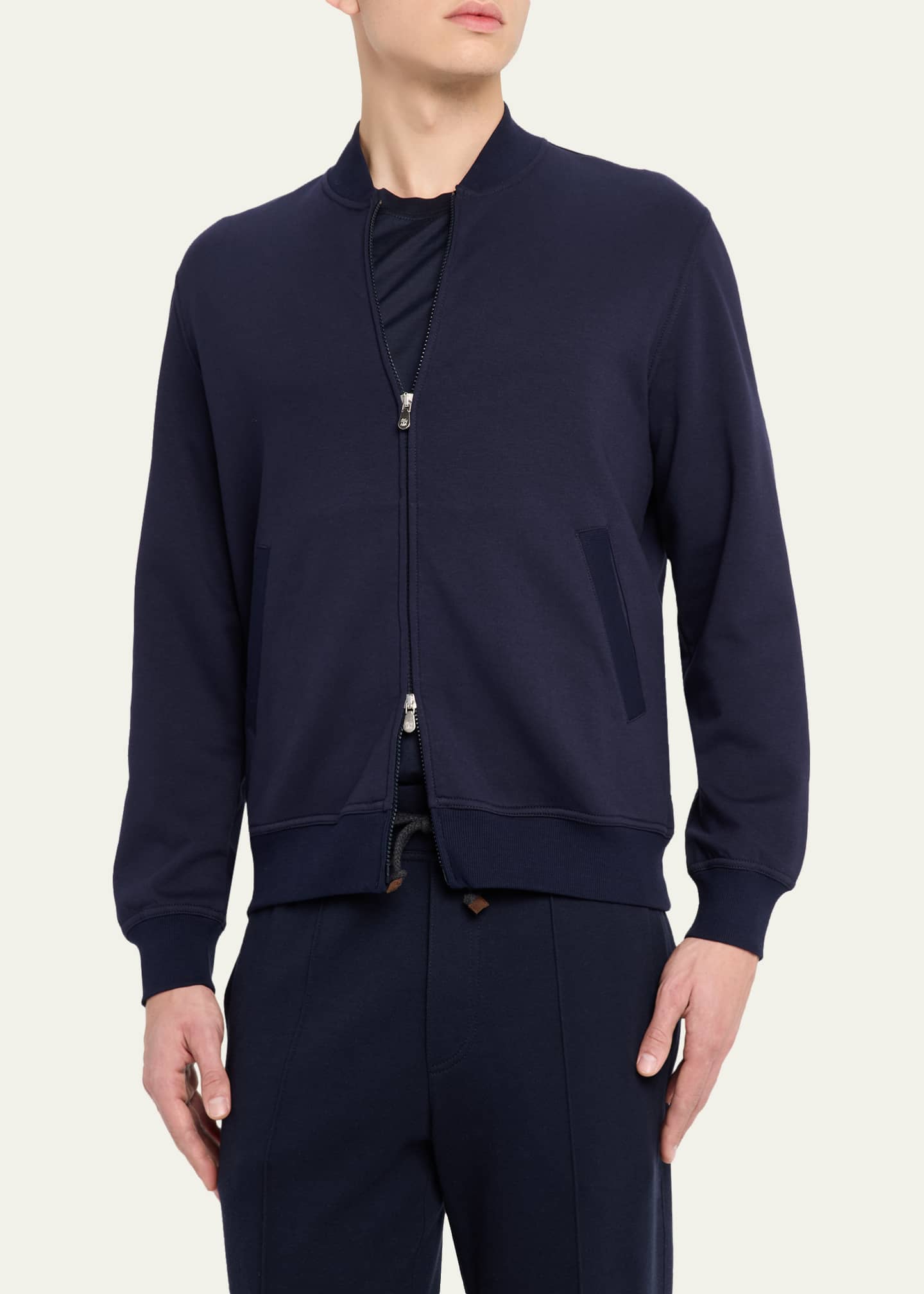 ブルネロクチネリ　ジップアップカーディガン46 Brunello Cucinelli Men's Cotton Full-Zip Cardigan Sweatshirt