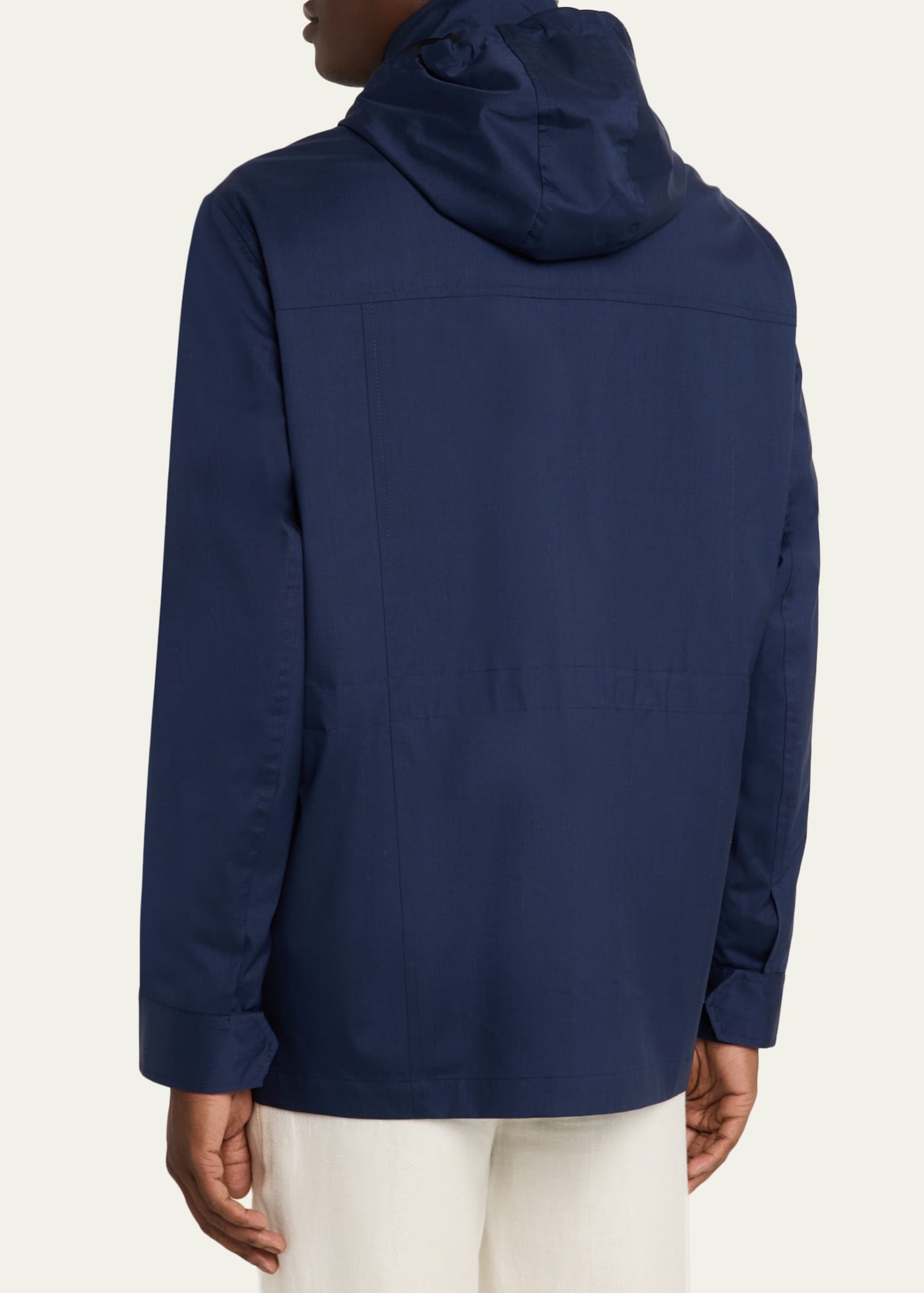 Brunello Cucinelli Men's Water-Resistant Wool Hooded Jacket