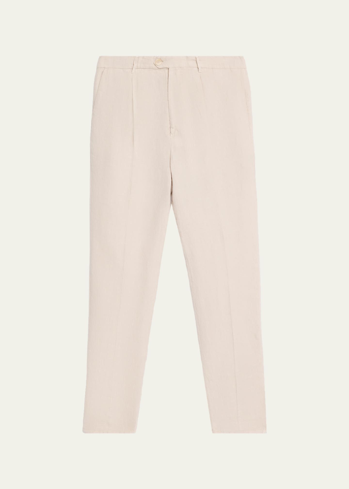 Brunello Cucinelli Men's Wool Straight-Leg Pleated Pants