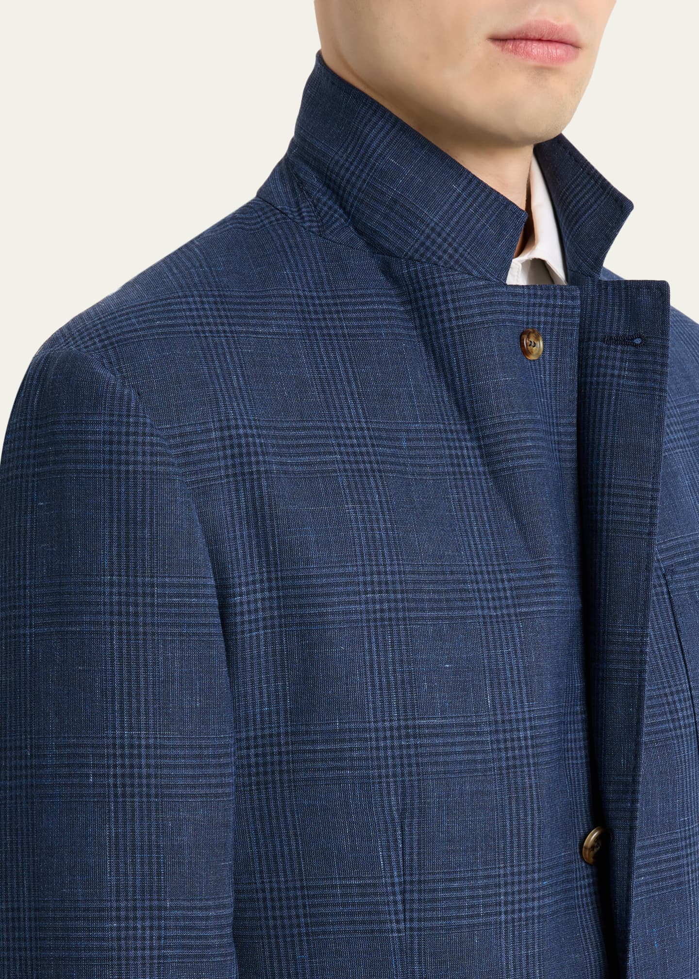 Brunello Cucinelli Men's Glen Plaid Single-Breasted Suit Jacket