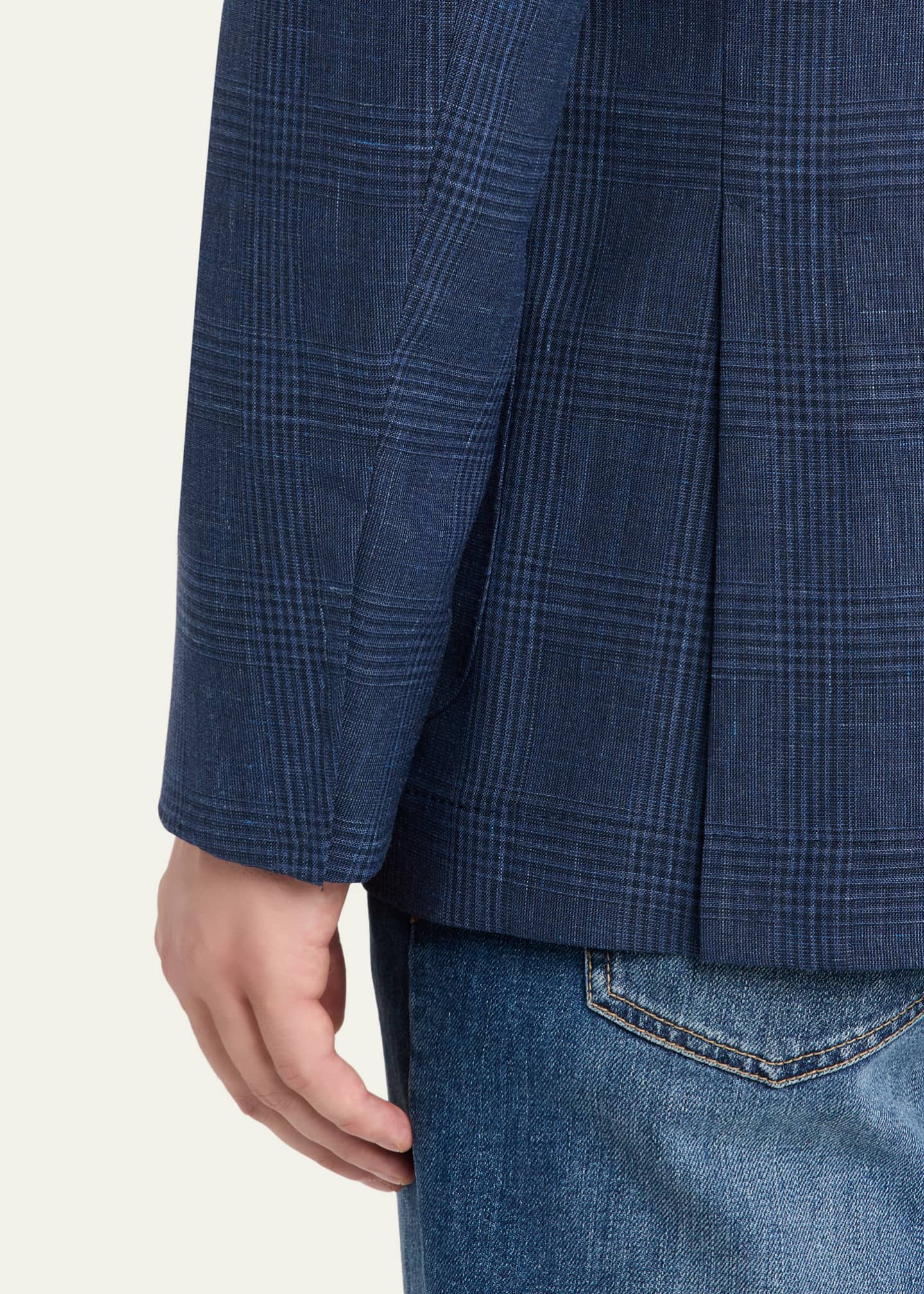 Brunello Cucinelli Men's Glen Plaid Single-Breasted Suit Jacket