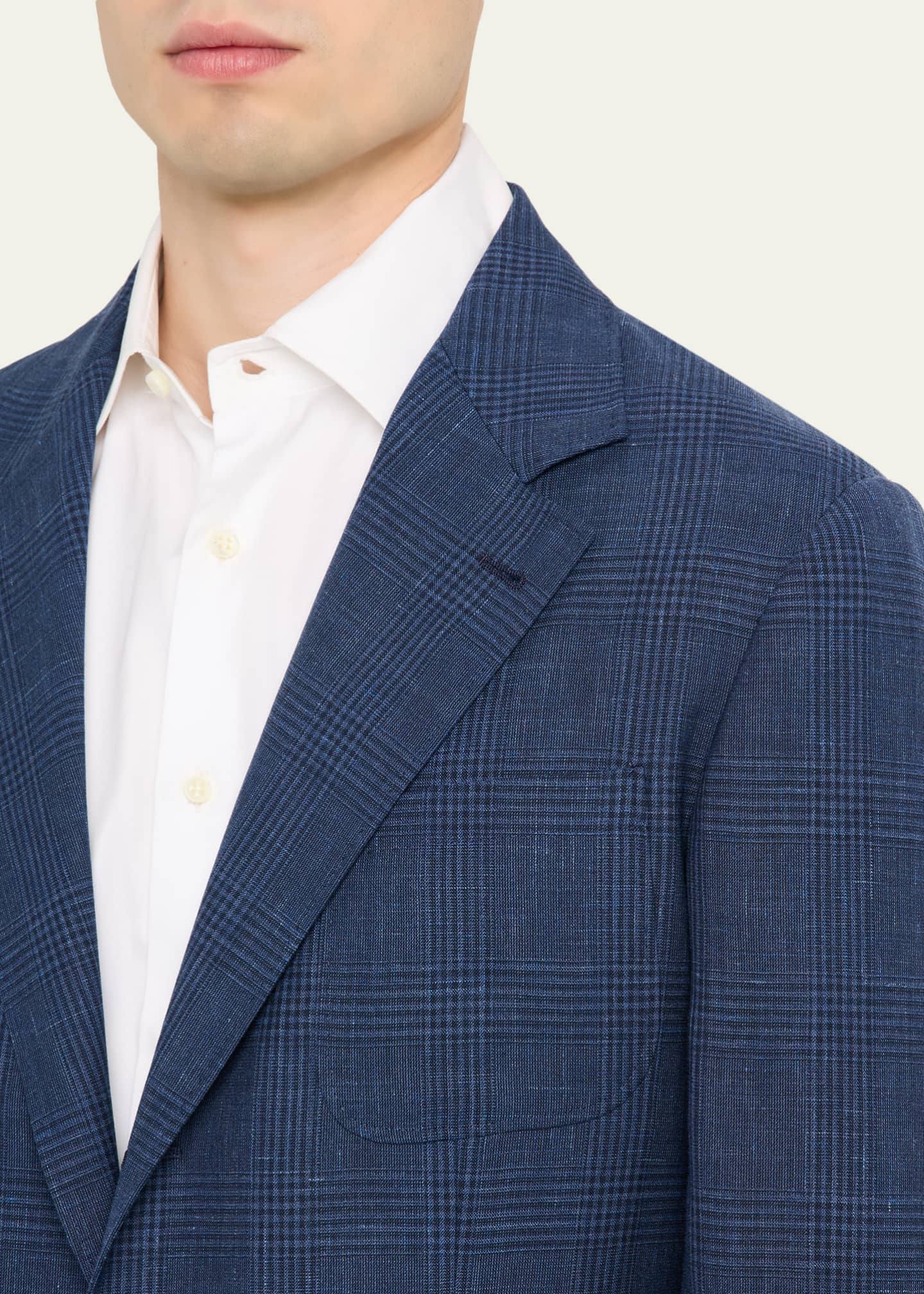 Brunello Cucinelli Men's Glen Plaid Single-Breasted Suit Jacket