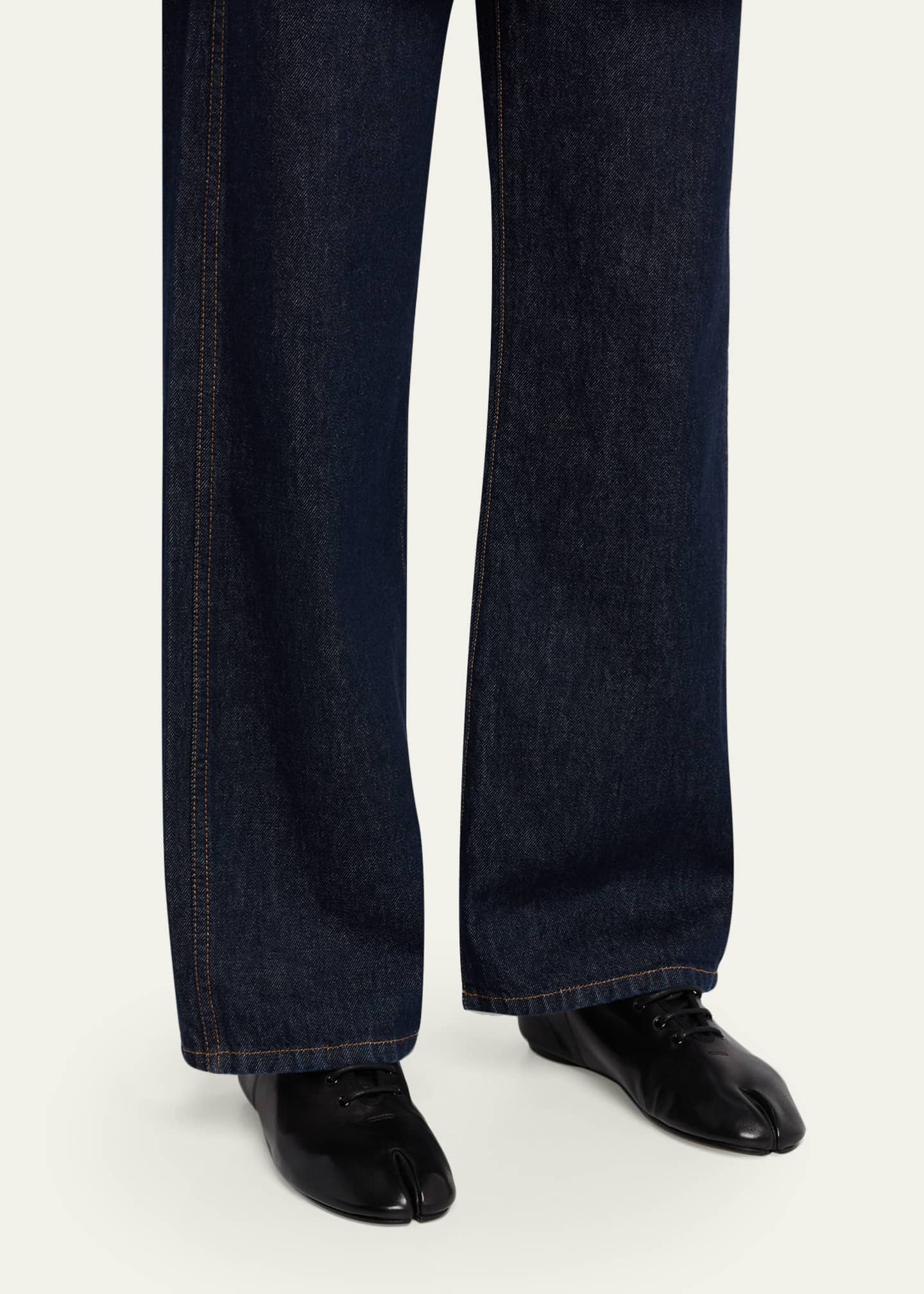 Maison Margiela Tabi Jazz Leather Lace-Up Flats - Bergdorf Goodman