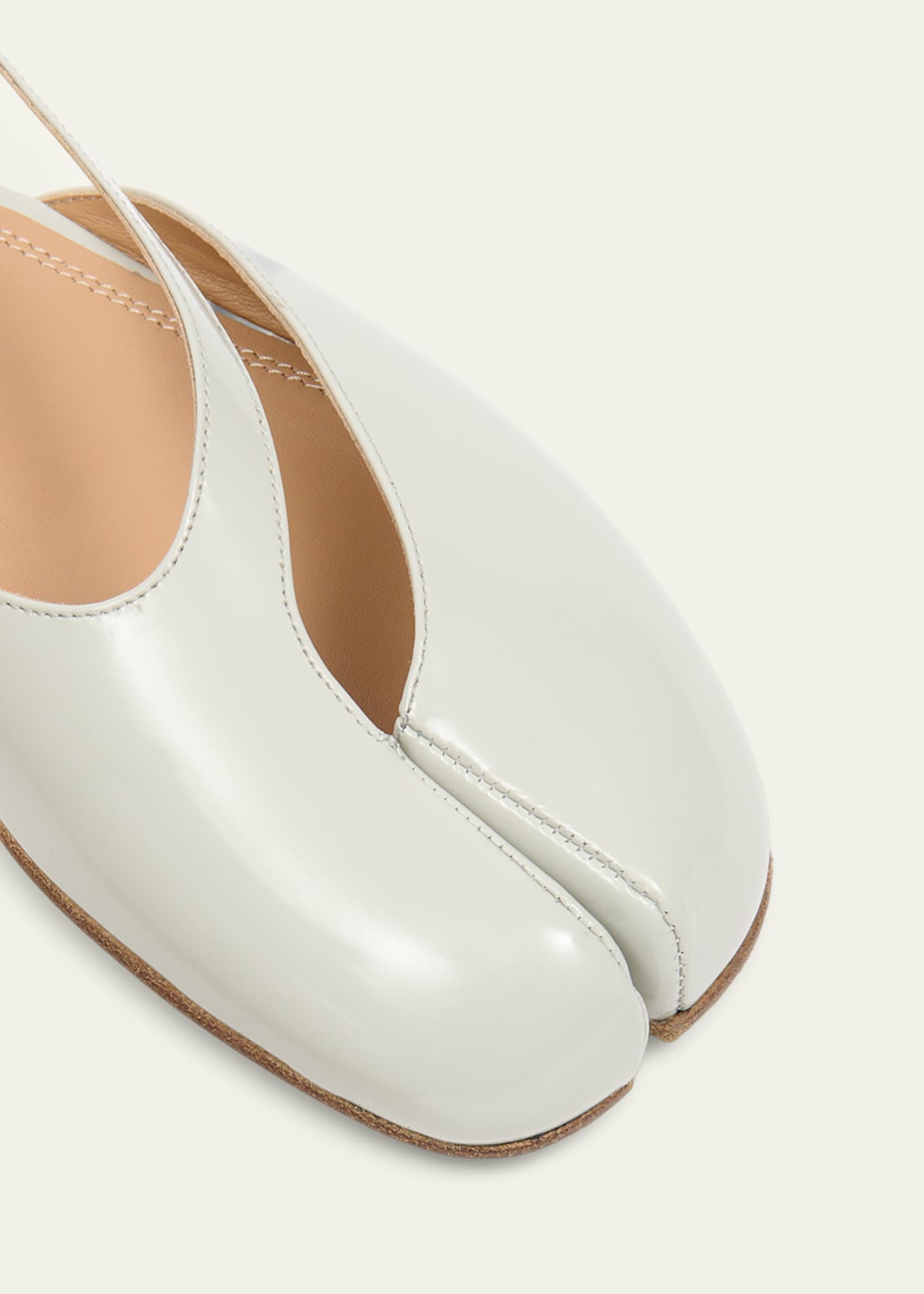 Maison Margiela Tabi Leather Split-Toe Slingback Flats - Bergdorf