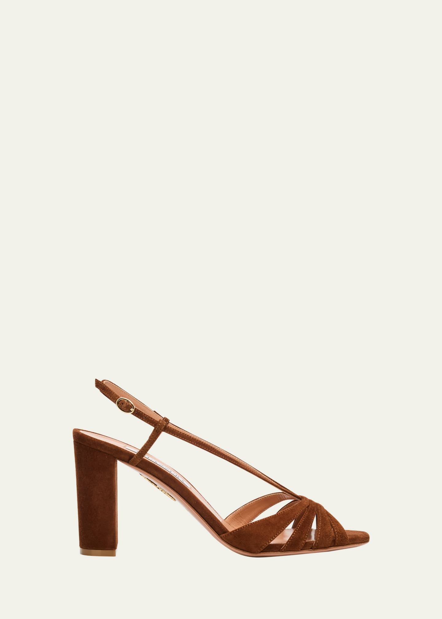 Aquazzura 85mm Aimee Suede Block-Heel Sandals - Bergdorf Goodman