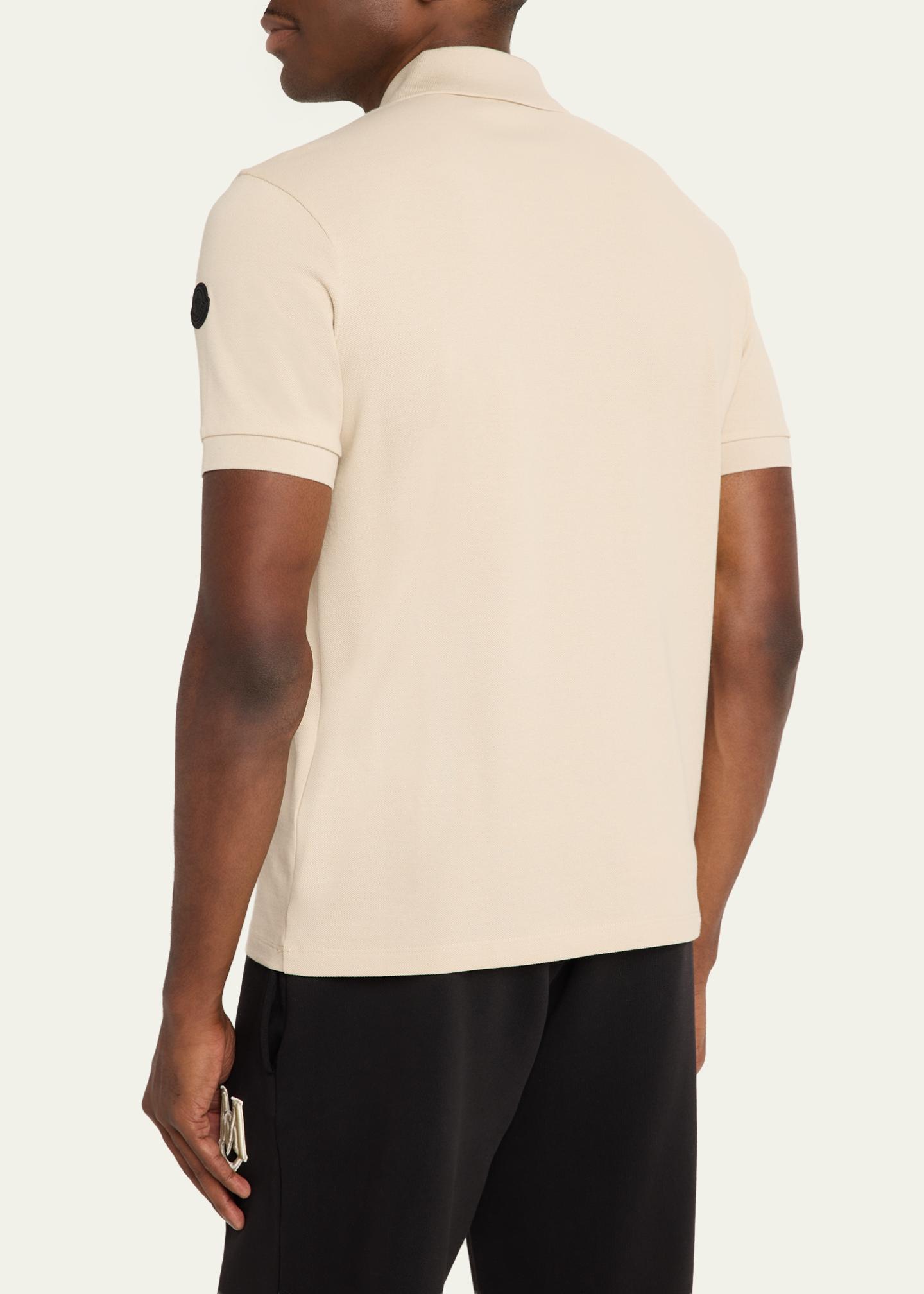 Moncler Men's Logo Cotton Piquet Half-Zip Polo Shirt - Bergdorf Goodman