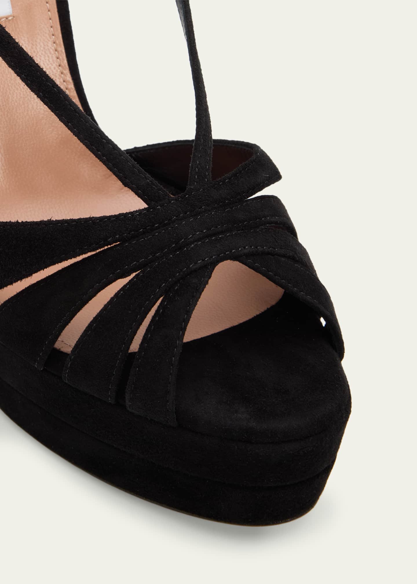 Aquazzura 130mm Aimee Suede Platform Sandals - Bergdorf Goodman