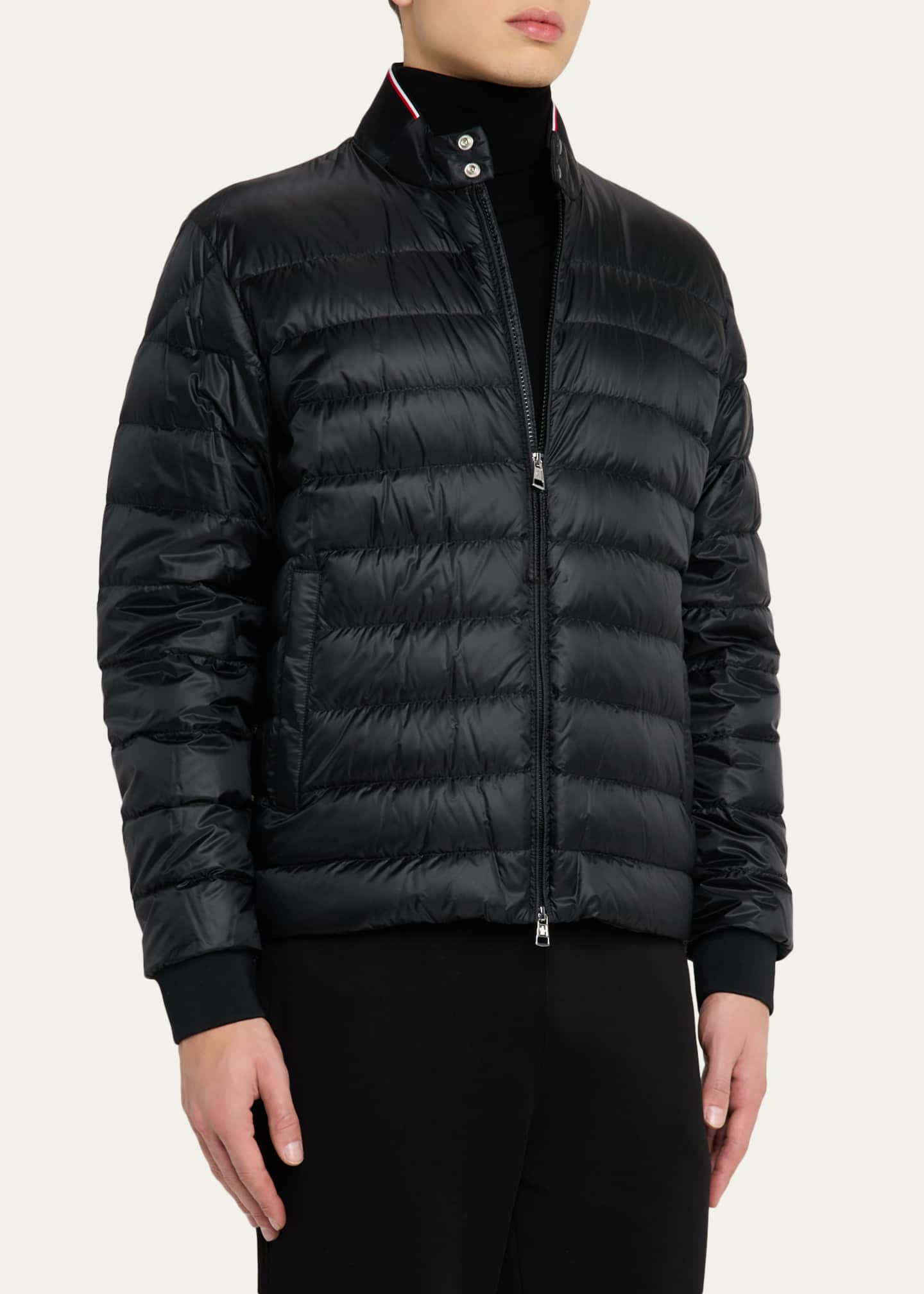 Moncler Men's Quilted Nylon Short Down Jacket - Bergdorf Goodman