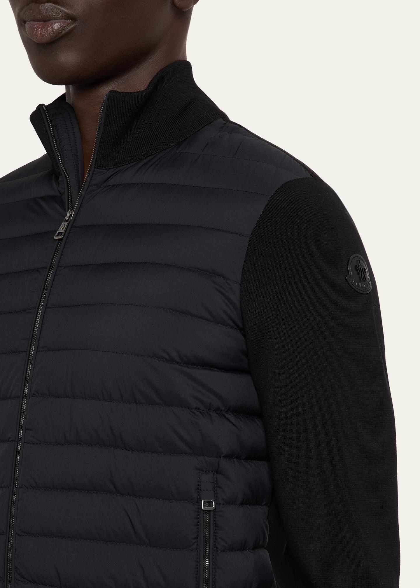 Moncler Men's Padded Crêpe Cotton Full-Zip Cardigan - Bergdorf Goodman