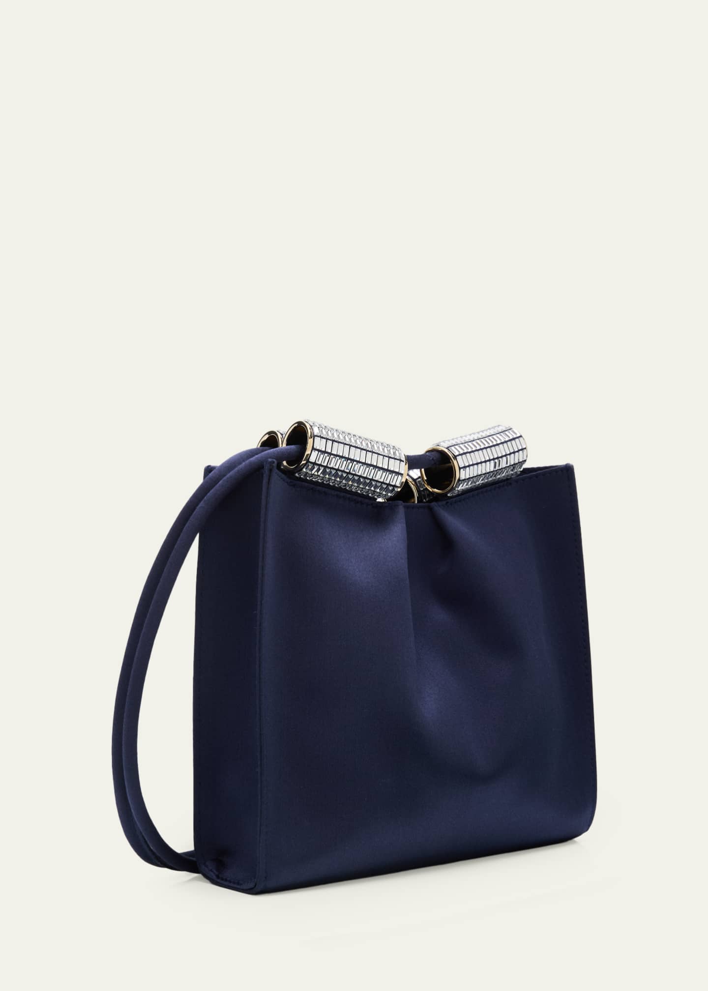 Giorgio Armani Satin Shoulder Bag with Rhinestone Detail