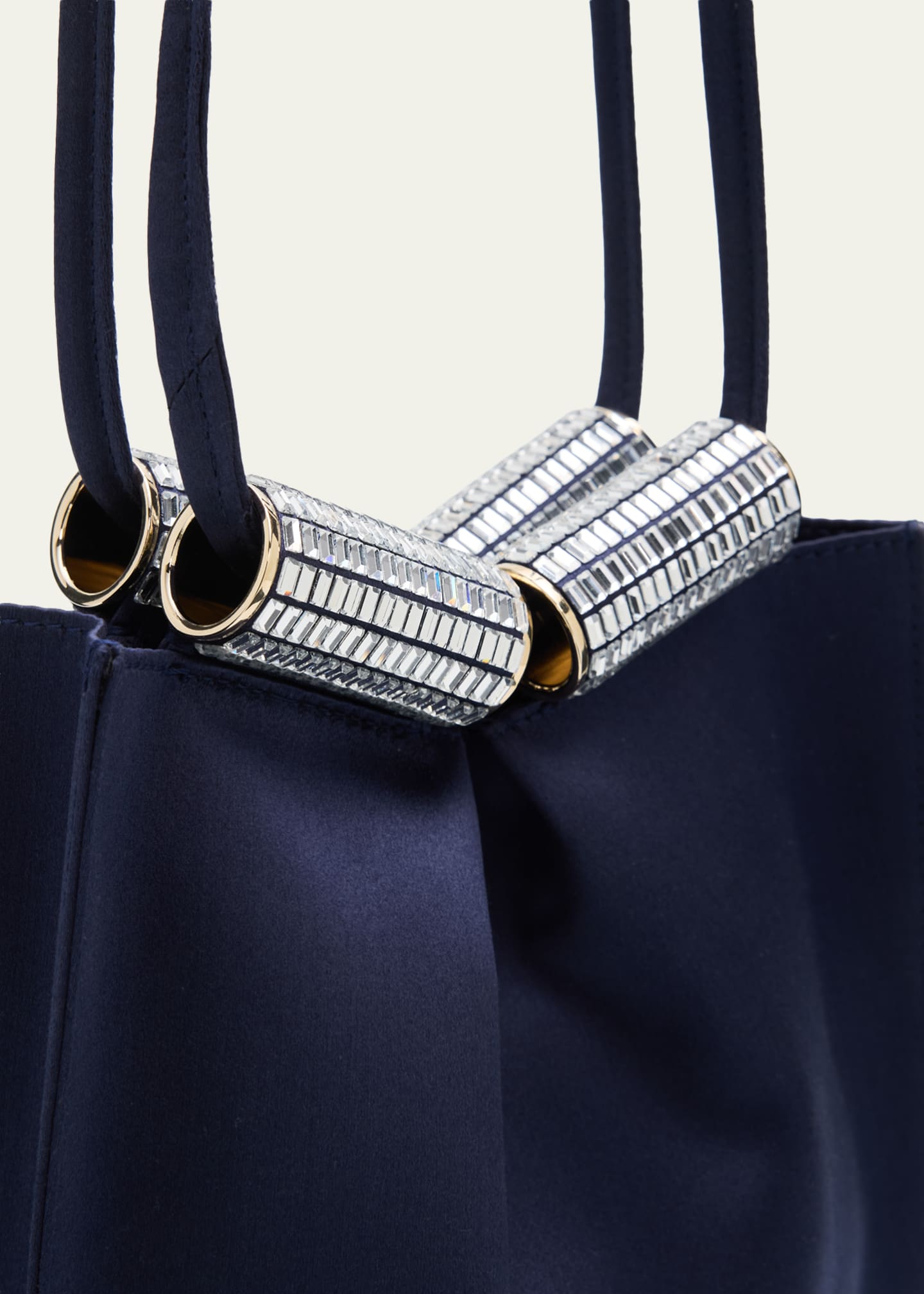 Giorgio Armani Satin Shoulder Bag with Rhinestone Detail
