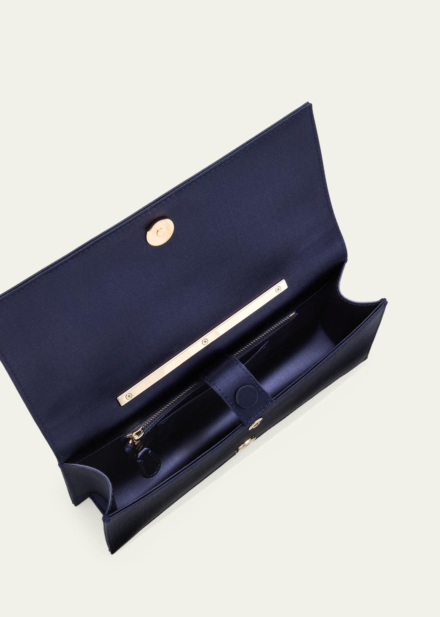 Giorgio Armani Crystal Avenue Rhinestone & Satin Clutch Bag 
