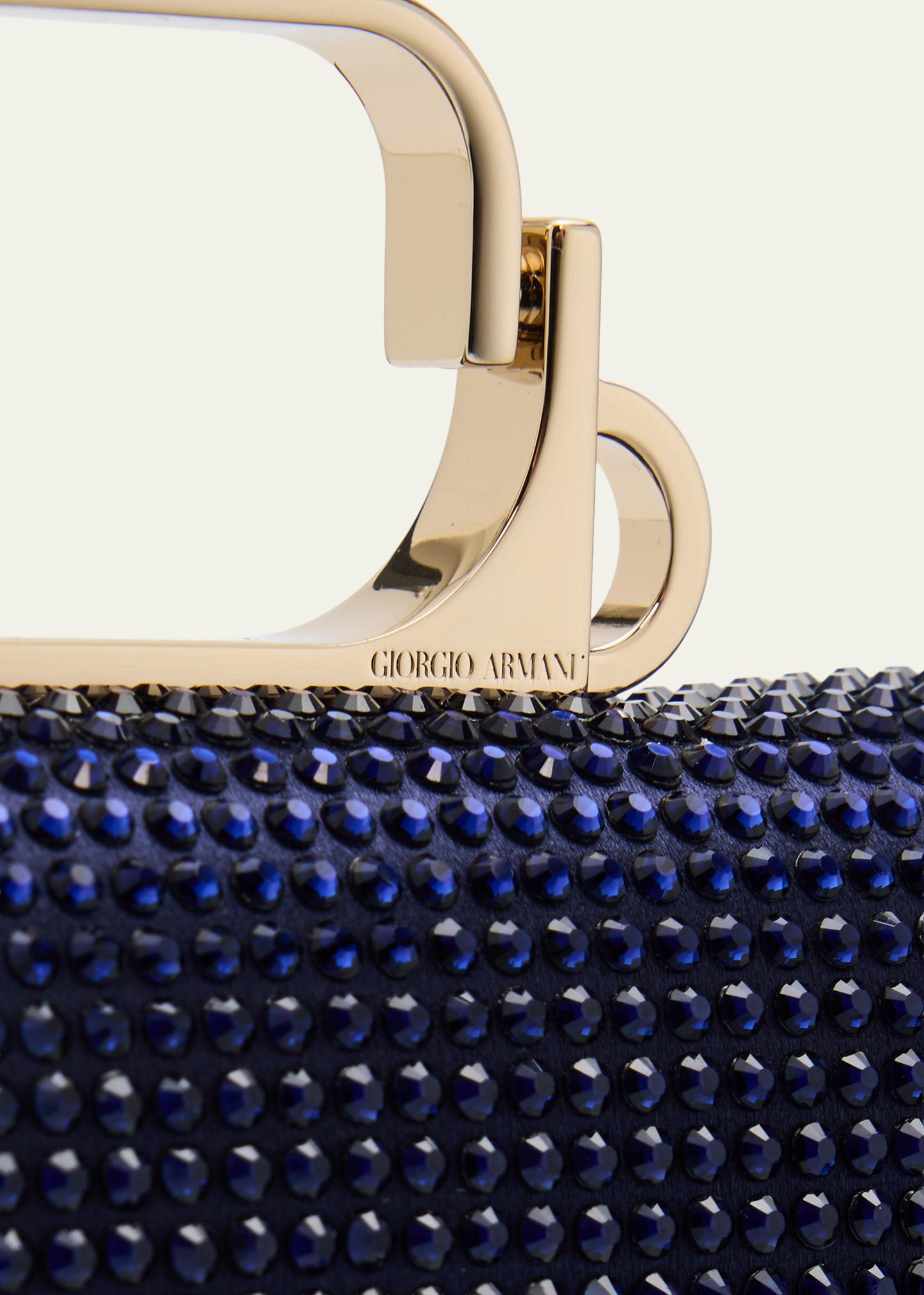 Giorgio Armani Crystal Avenue Rhinestone & Satin Clutch Bag 