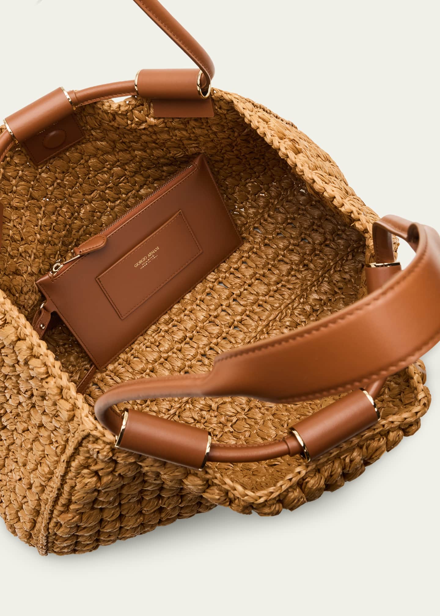 Giorgio Armani Medium Raffia Shopping Tote Bag - Bergdorf Goodman
