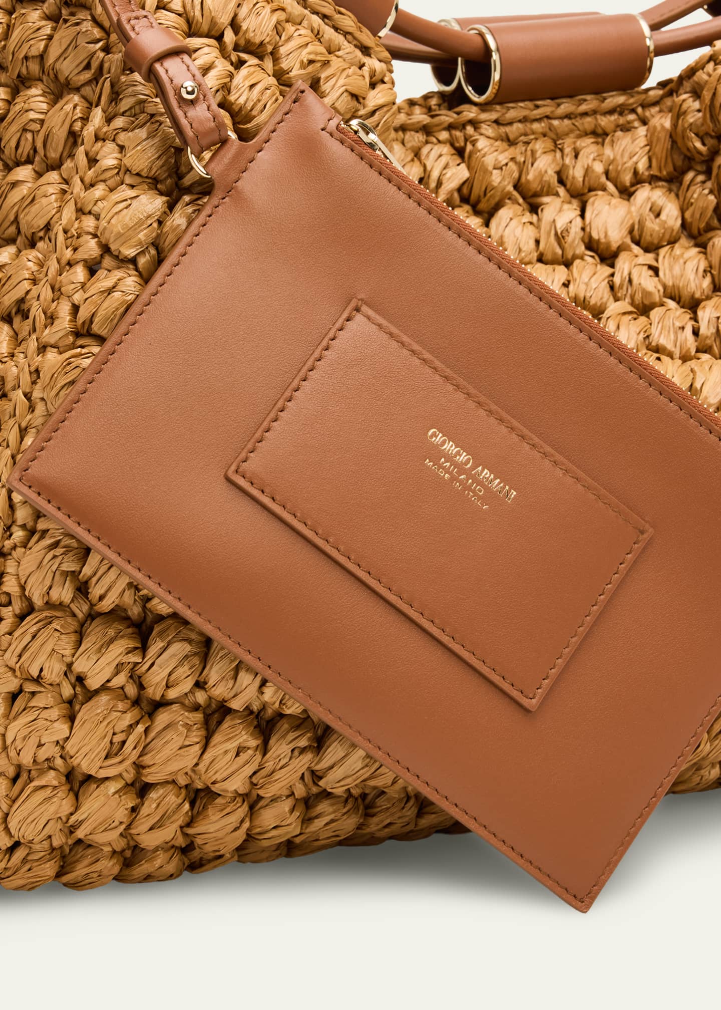Giorgio Armani Medium Raffia Shopping Tote Bag - Bergdorf Goodman