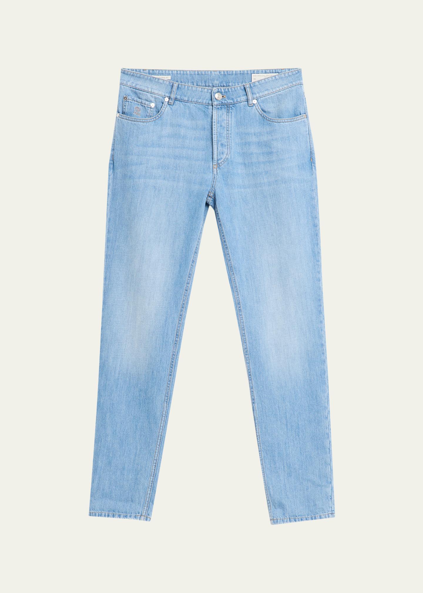 Brunello Cucinelli Men's Traditional Cuffed Jeans - Bergdorf Goodman