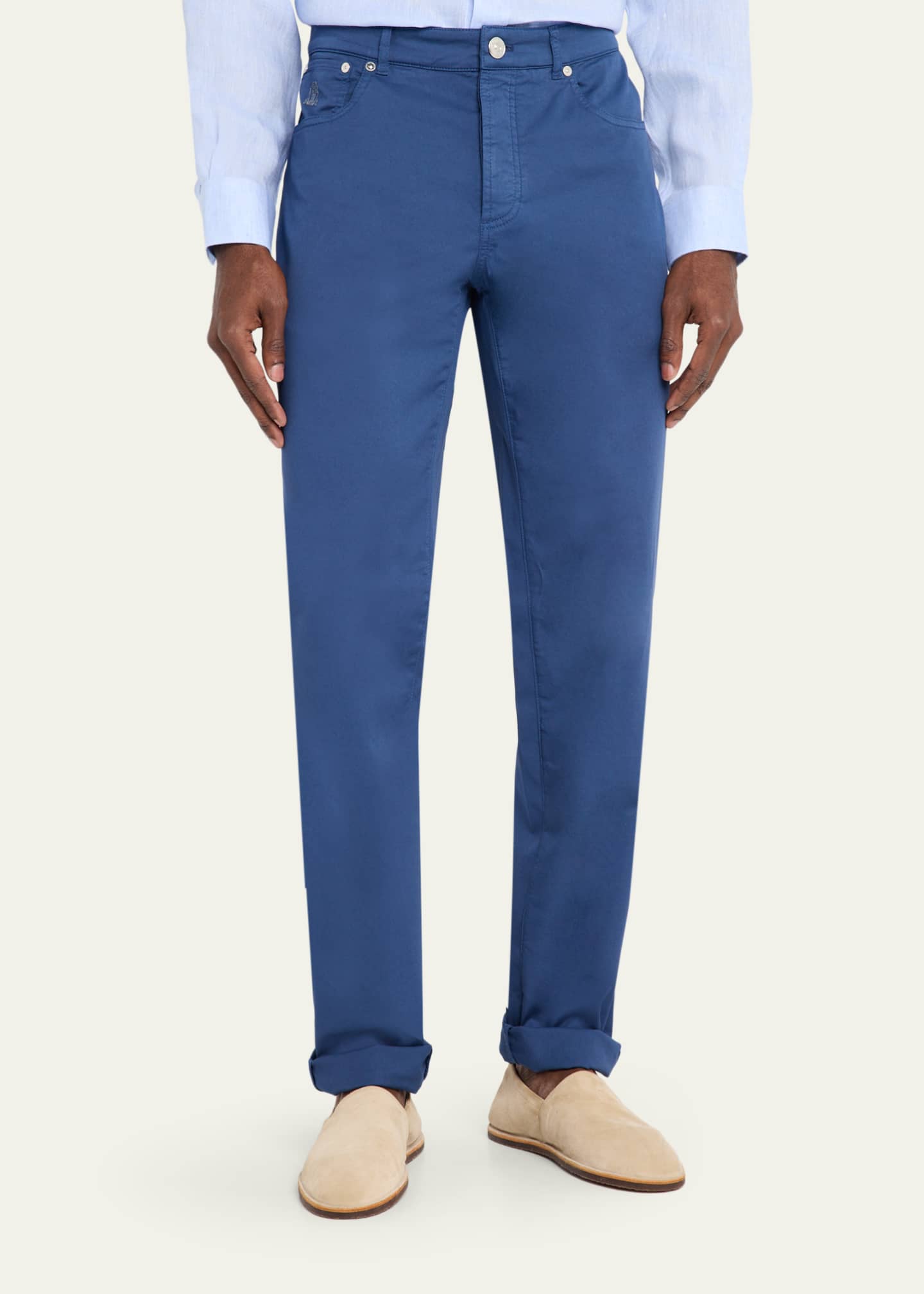 Brunello Cucinelli Men's Dyed Cotton Straight-Fit Five-Pocket