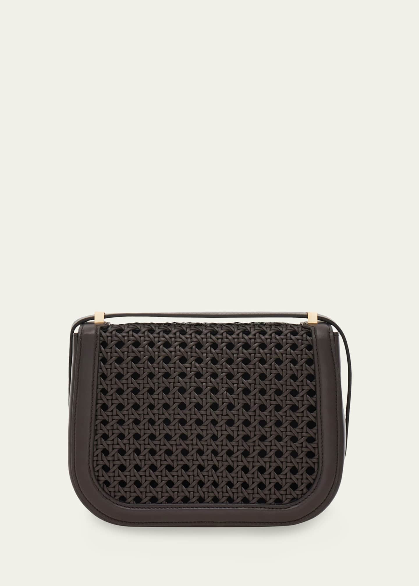 Ferragamo カバン Ferragamo Double Gancini Woven Leather North-South Crossbody Bag