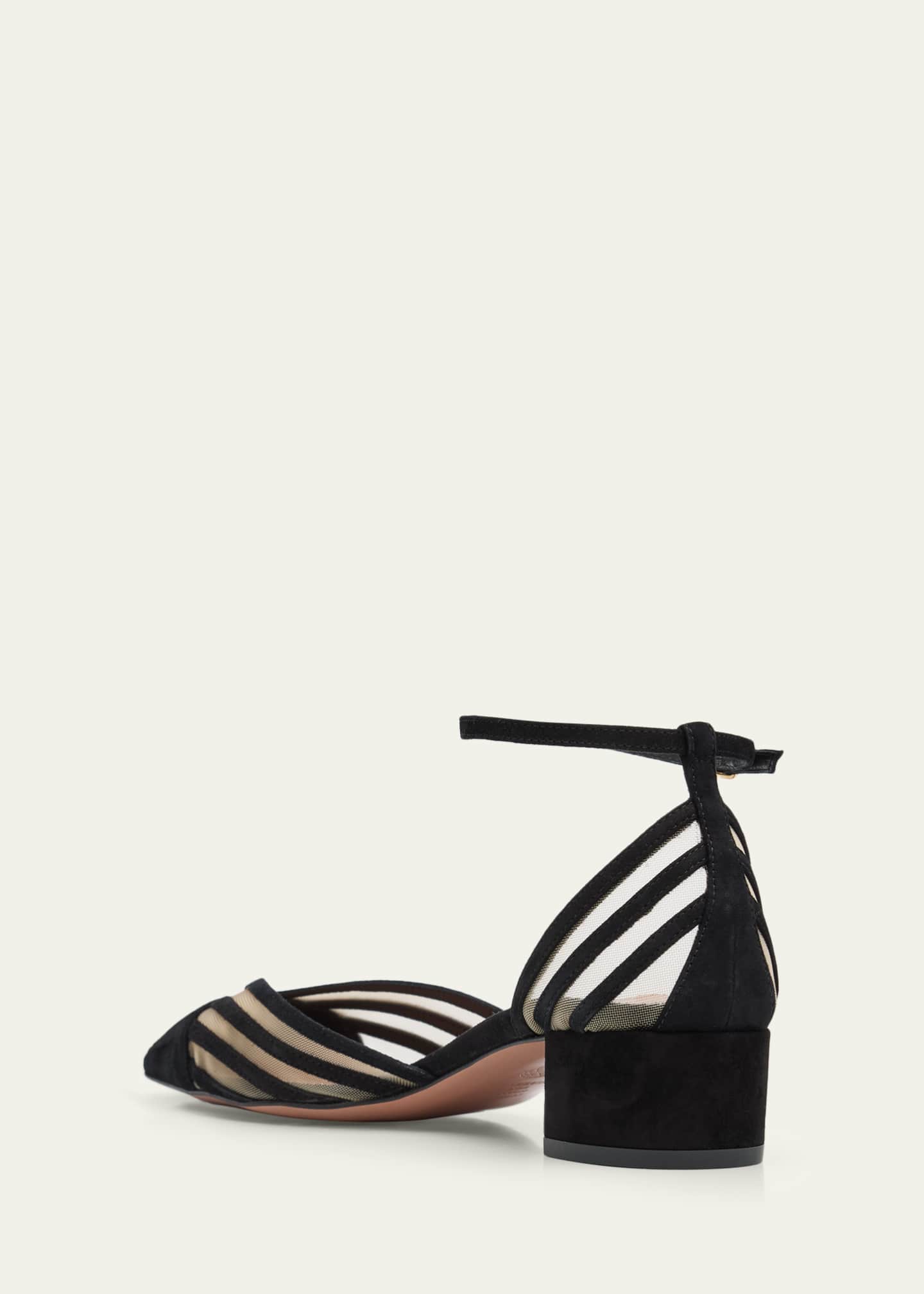 アクアズーラAQUAZZURAアンクルフラットシューズ39.5アパルトモン取扱 Aquazzura 35mm Alana Suede Ankle-Strap Pumps - Bergdorf Goodman