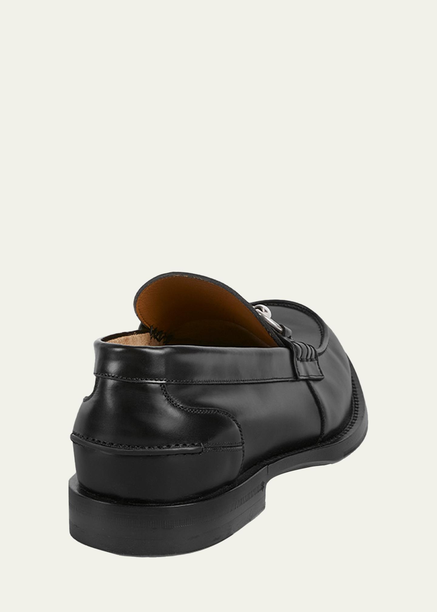 Gucci Black Leather Horsebit Penny Loafers Gucci Horsebit Loafers Men 10 Black Leather Slip-On Snaffle  main image 4