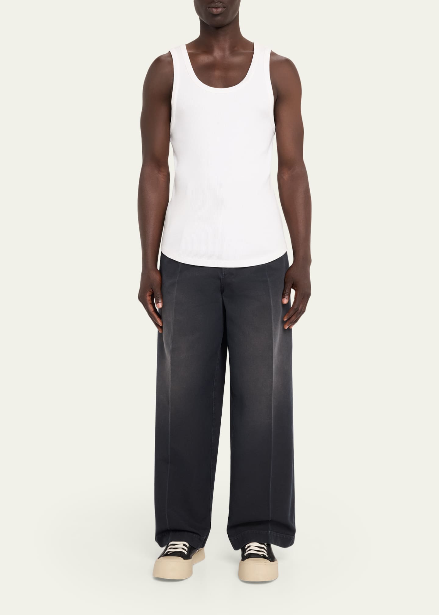 Marni Men's Faded Denim Wide-Leg Pants - Bergdorf Goodman