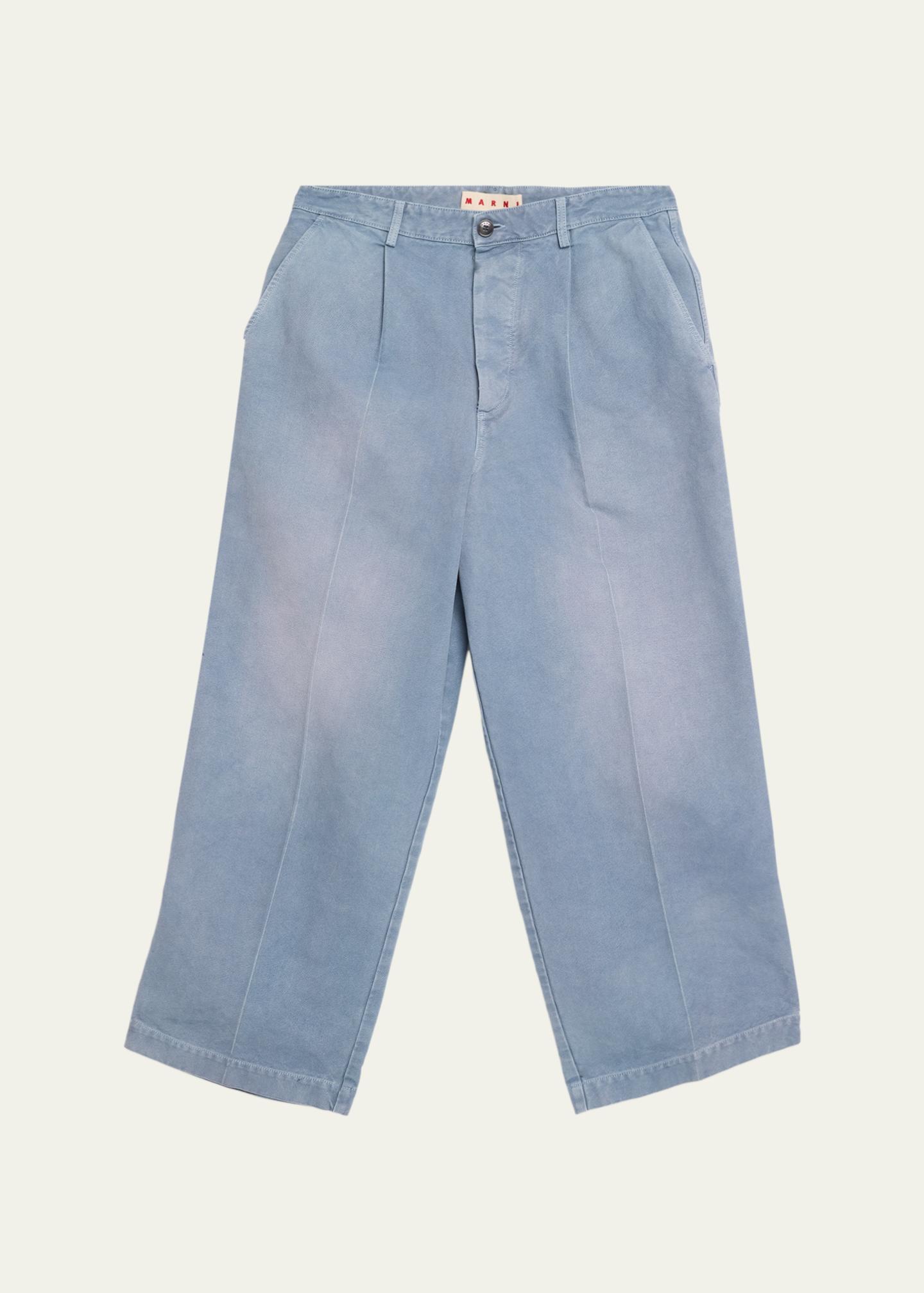 Marni Men's Faded Denim Wide-Leg Pants - Bergdorf Goodman