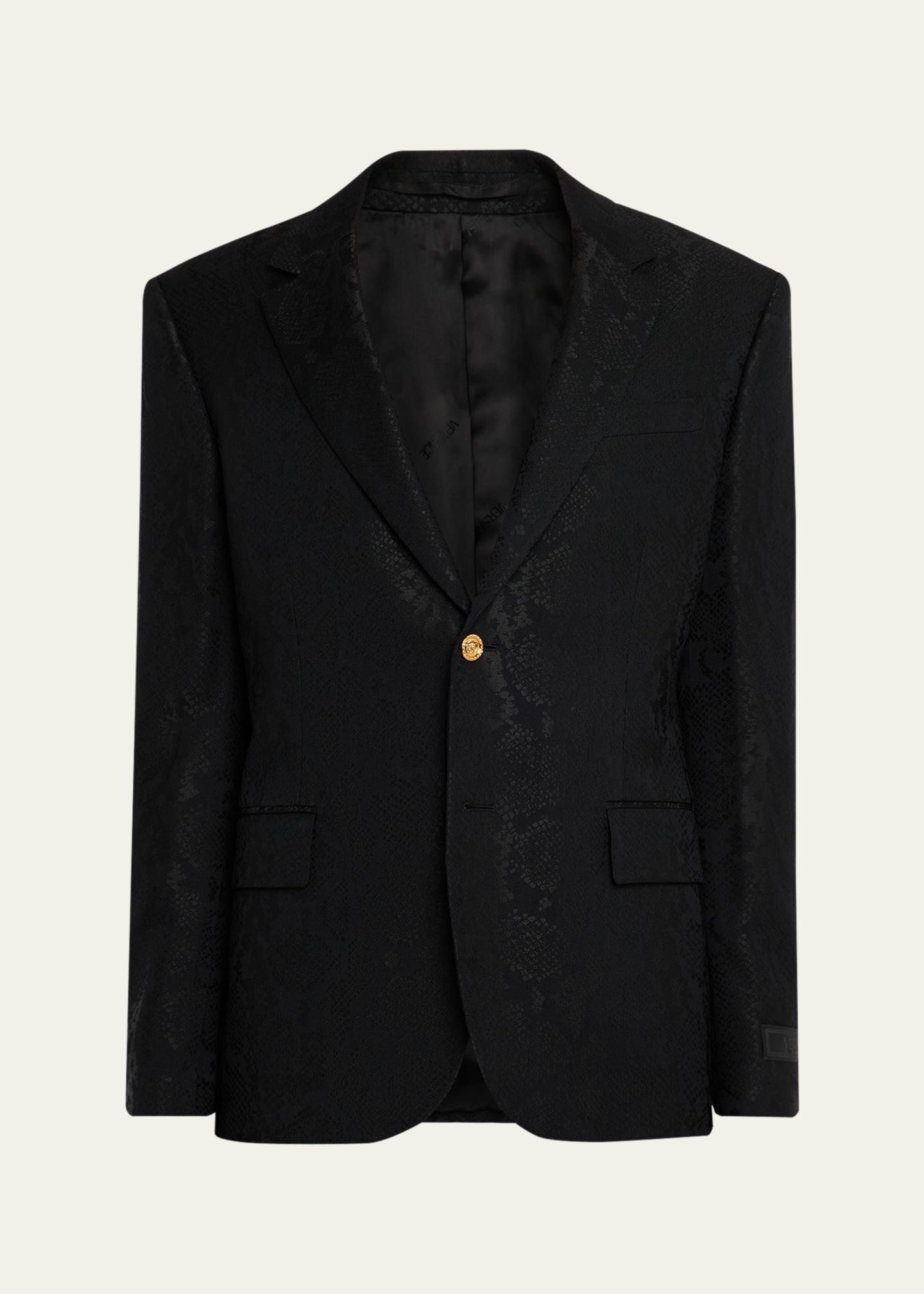 Versace Men's Python-Jacquard Wool-Blend Blazer - Bergdorf Goodman