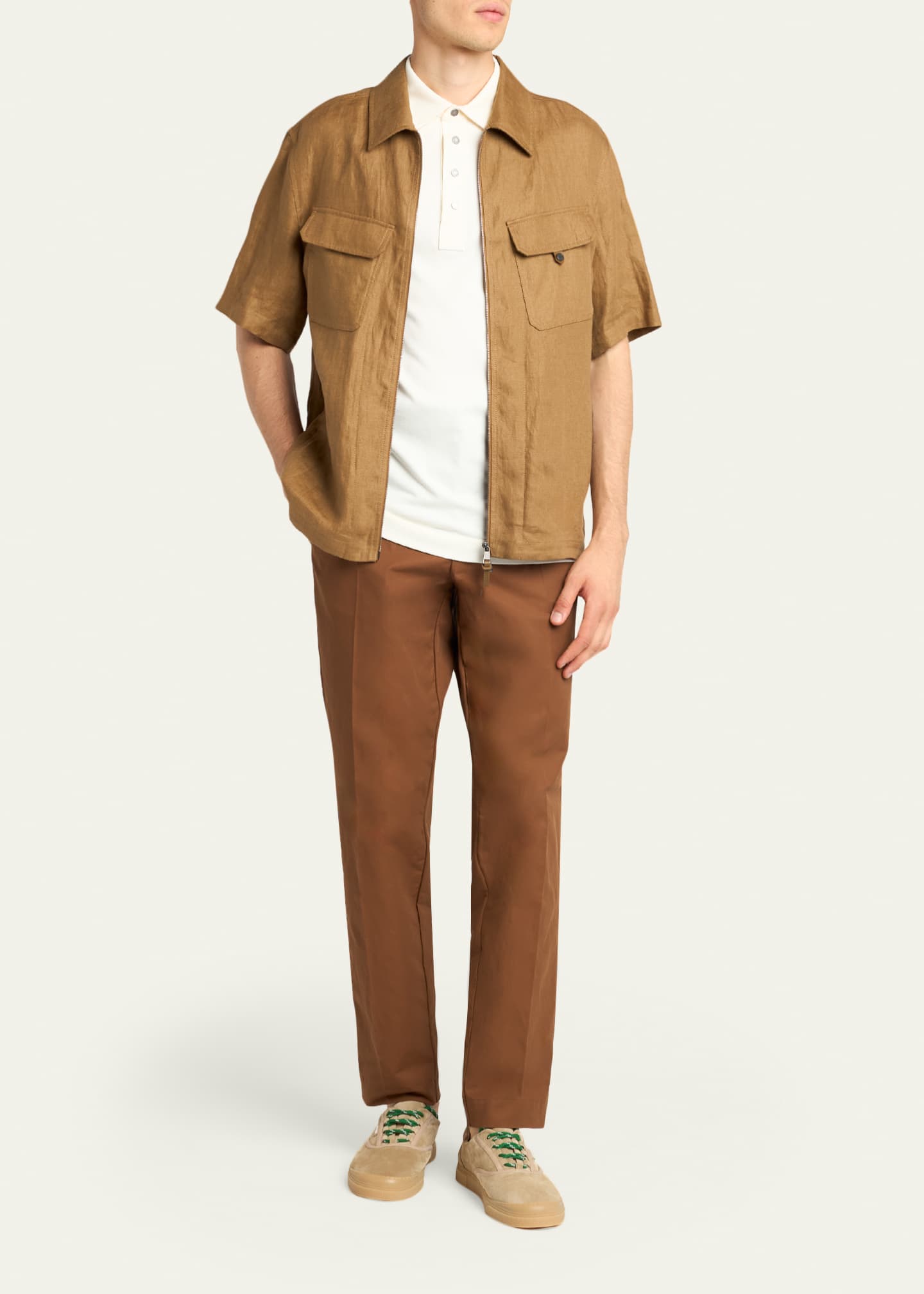 Moncler Men's Short-Sleeve Cotton Pique Polo Shirt - Bergdorf Goodman