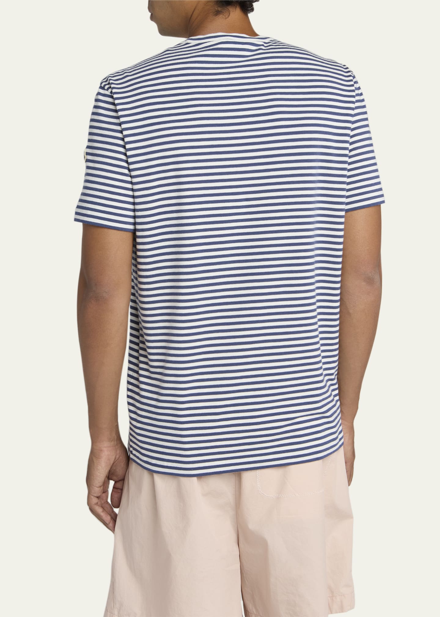 Moncler Men's Palm Logo Striped Short-Sleeve T-Shirt - Bergdorf