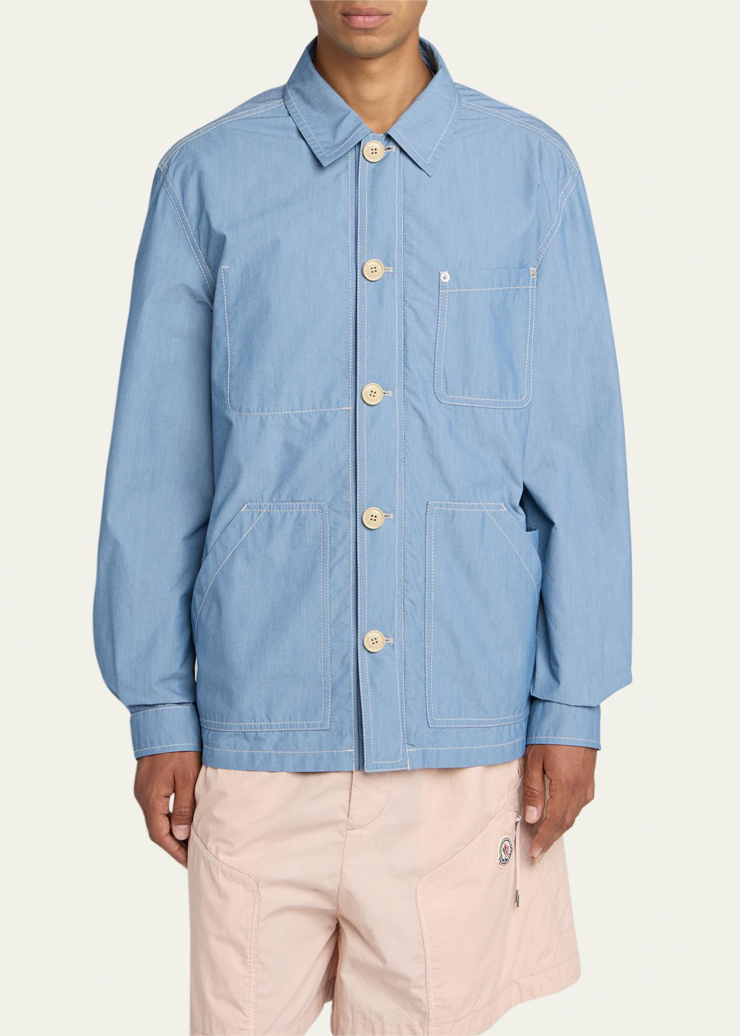 Moncler Men's Elorn Chambray Shirt Jacket - Bergdorf Goodman