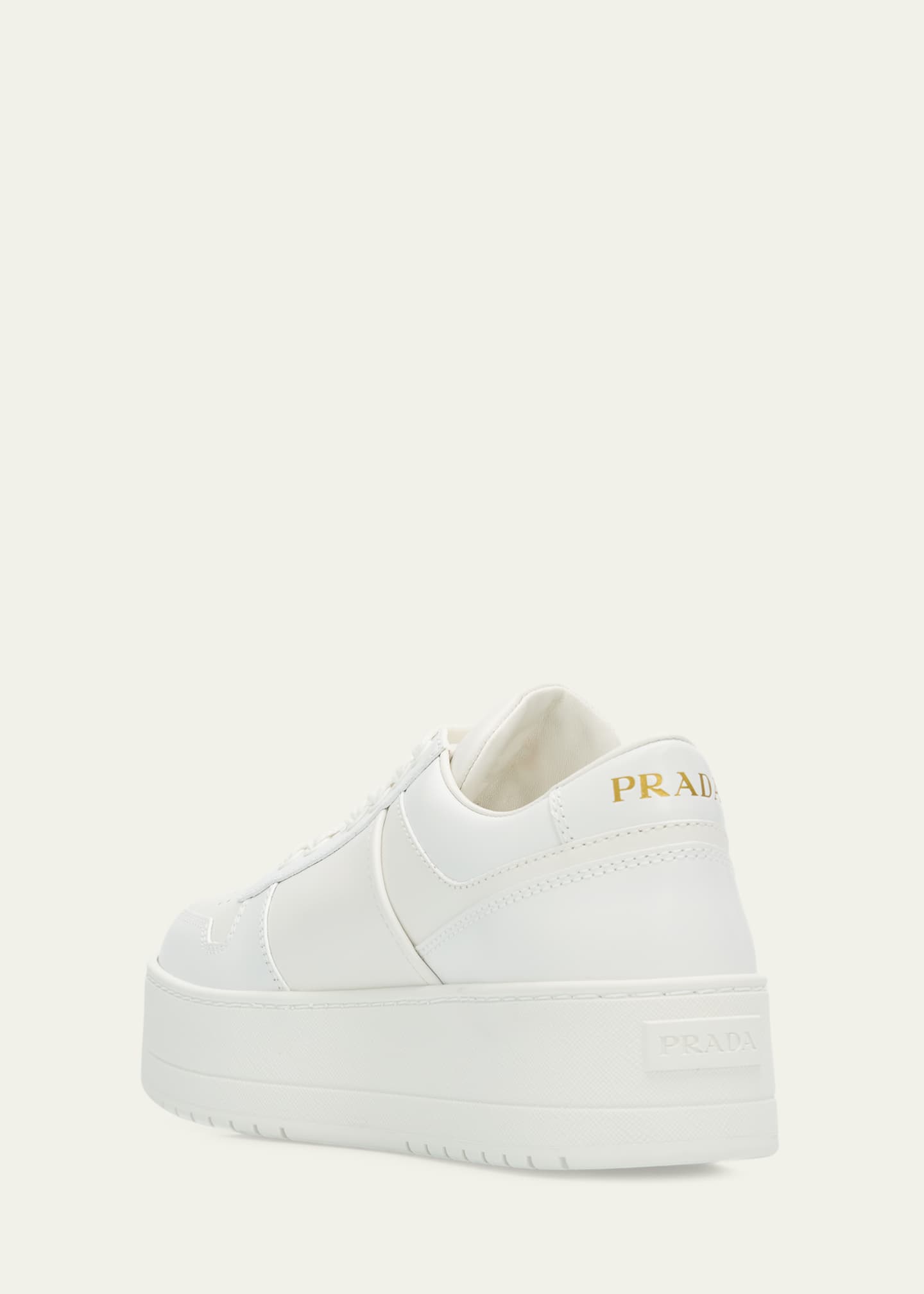 Prada Downtown Platform Leather Sneakers - Bergdorf Goodman