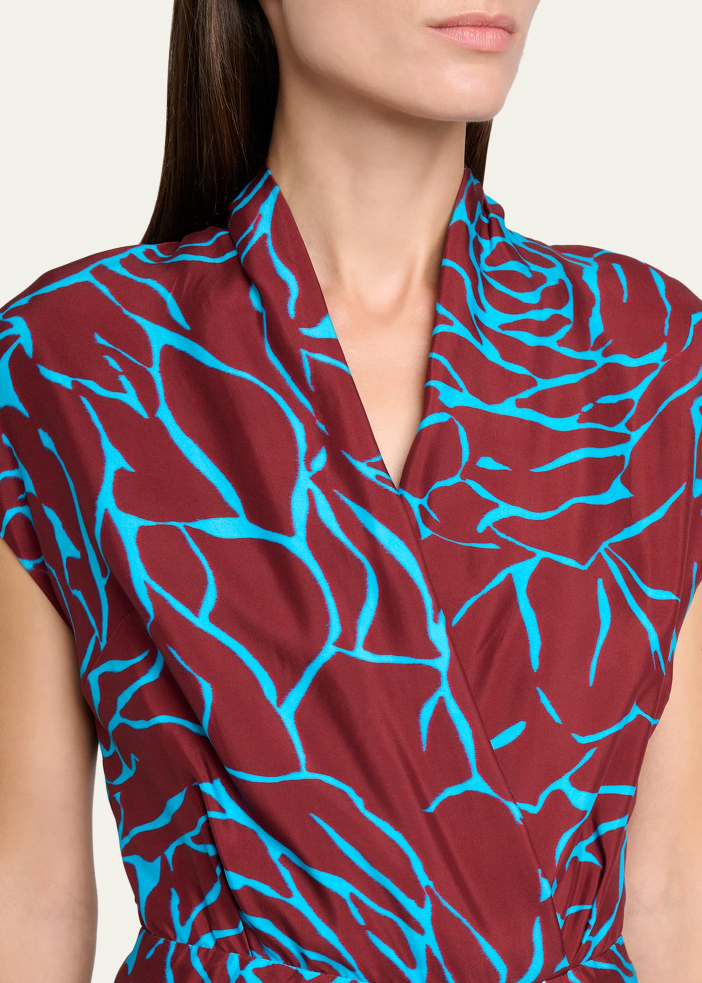 Dries Van Noten Dilian Floral Jacquard Draped Wrap Midi Dress ...