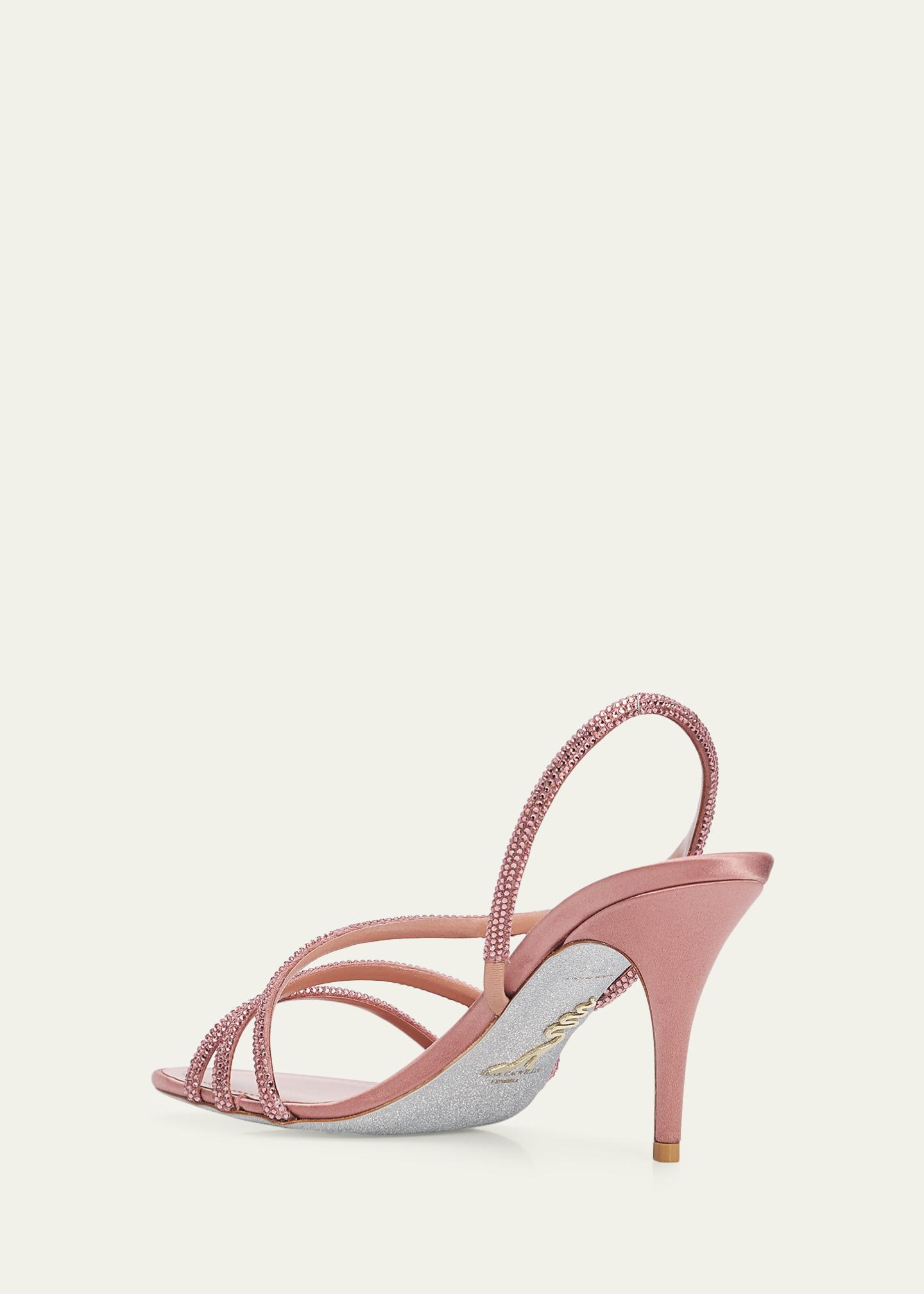 Rene Caovilla 80mm Cleo Crystal Satin Sandals - Bergdorf Goodman