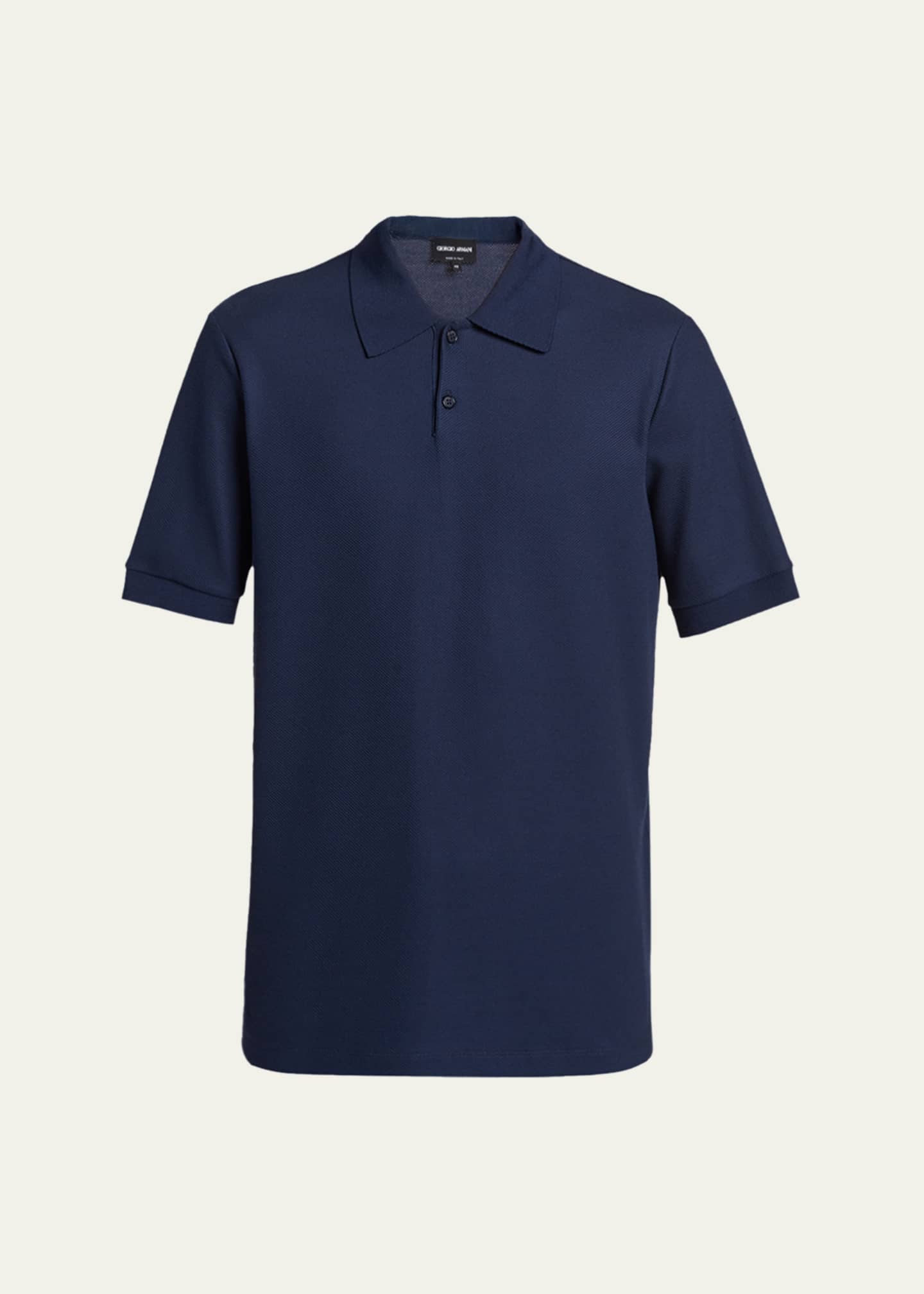 Giorgio Armani ネイビー ジグザグポロシャツ 50 Giorgio Armani Men's Cotton Pique Classic-Fit Polo Shirt