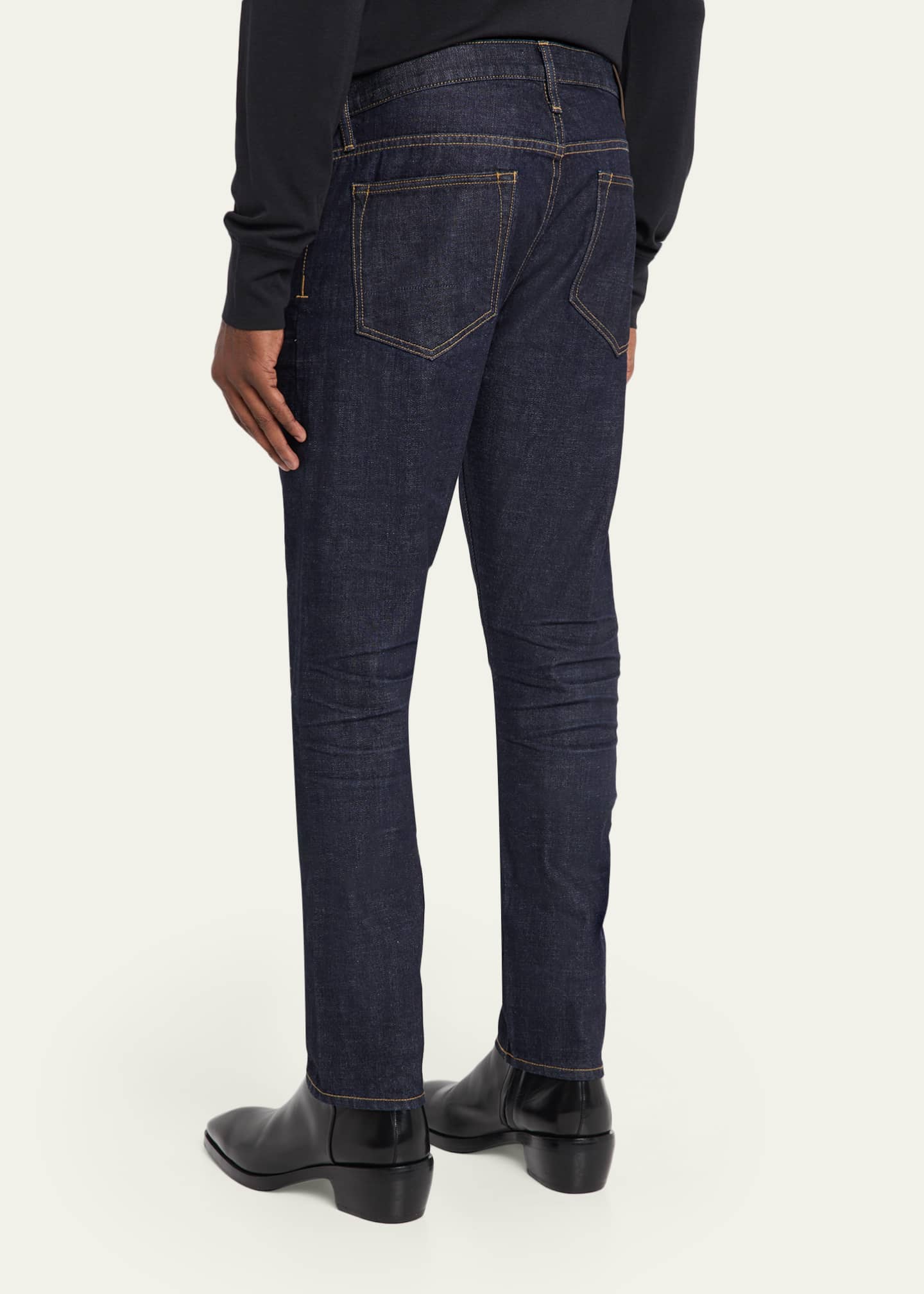 TOM FORD Men's Washed Black Denim Slim Fit Jeans - Bergdorf Goodman