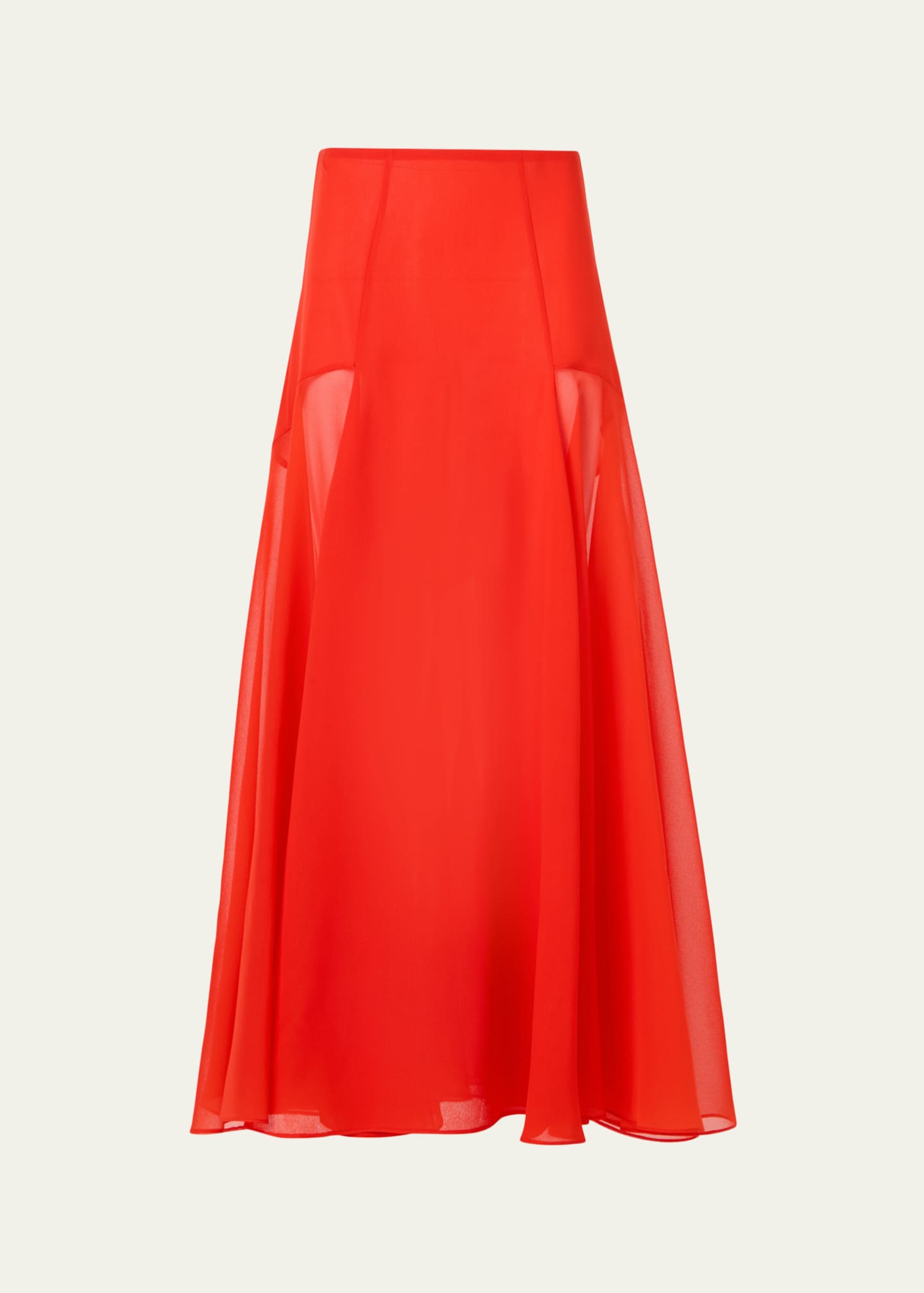 Akris Sheer Silk Organza Godet Midi Skirt - Bergdorf Goodman