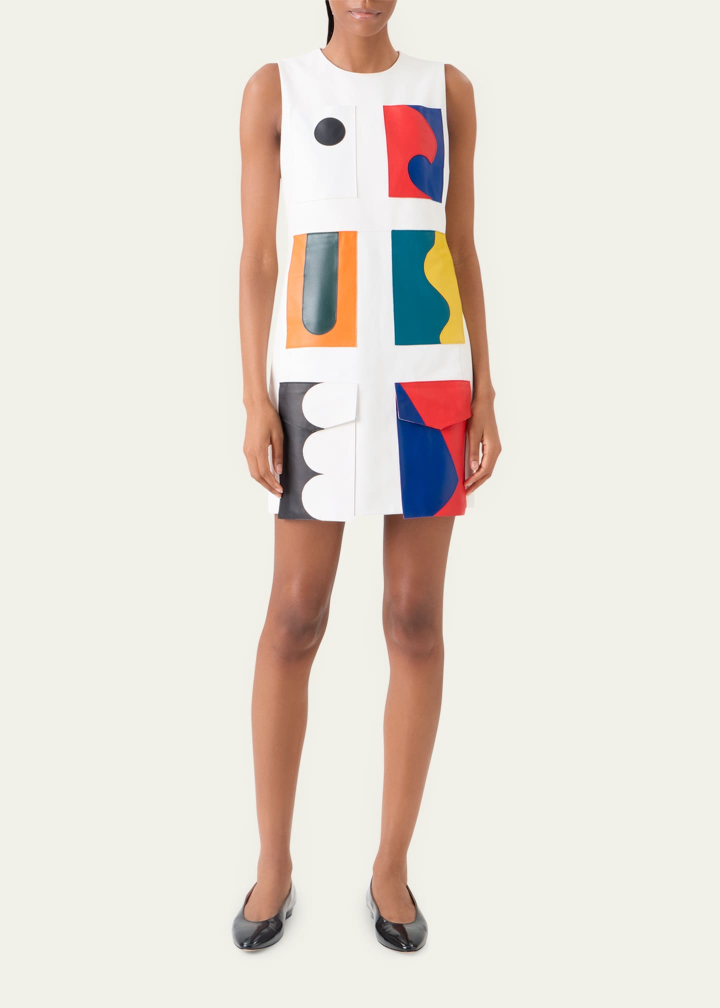 Akris Sleeveless Paravent Nappa Lambskin Leather Mini Dress - Bergdorf  Goodman