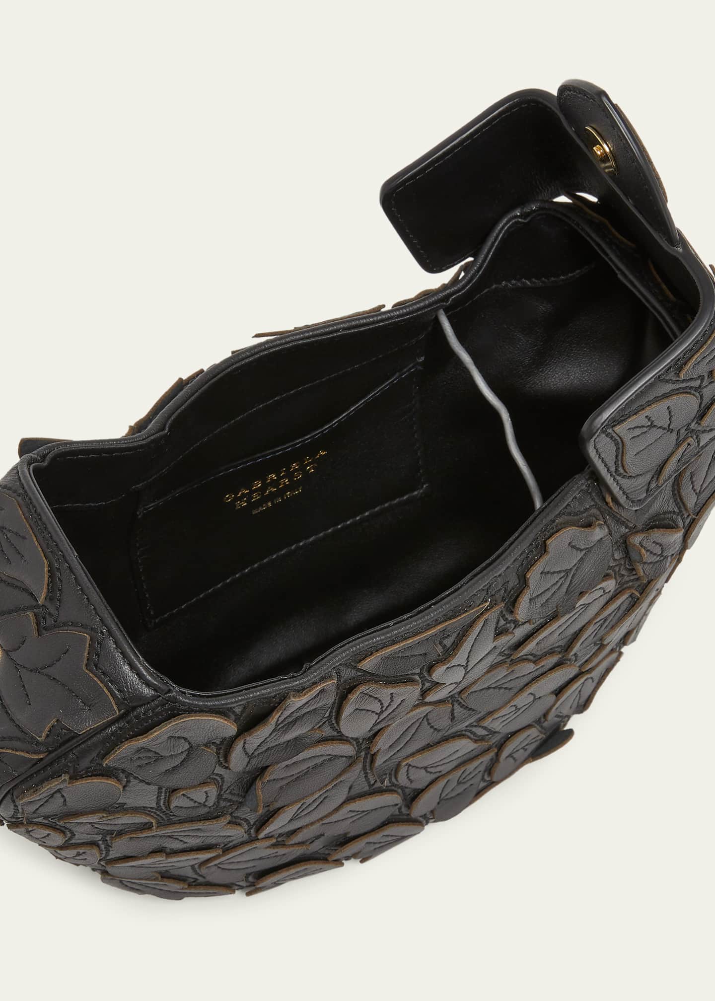 Gabriela Hearst Demi Leaf Applique Nappa Leather Clutch Bag