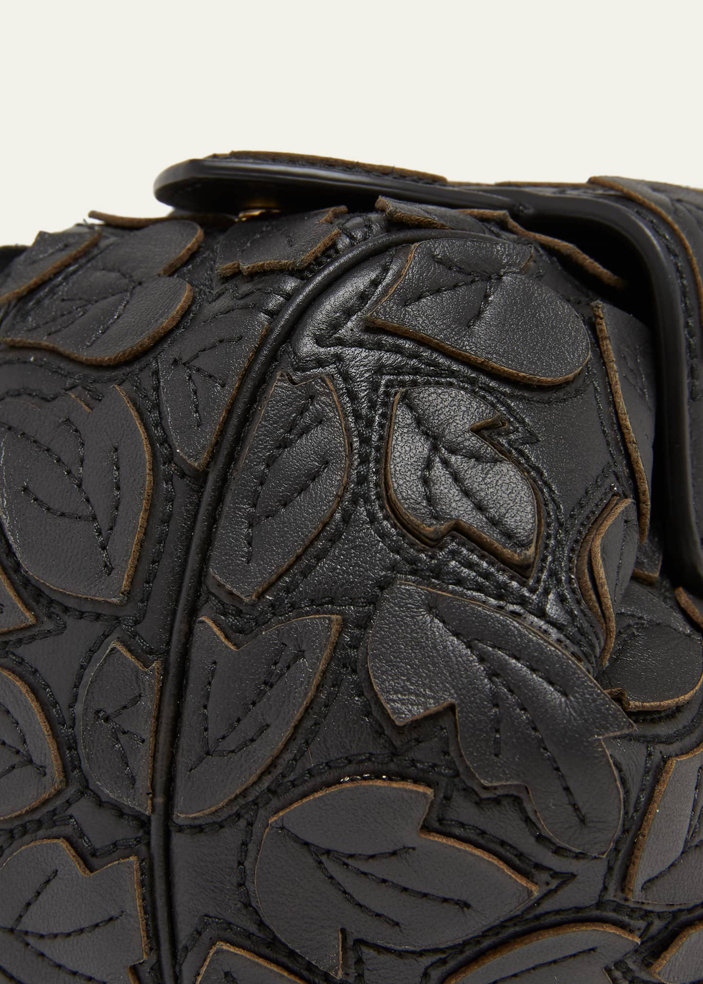 Gabriela Hearst Demi Leaf Applique Nappa Leather Clutch Bag